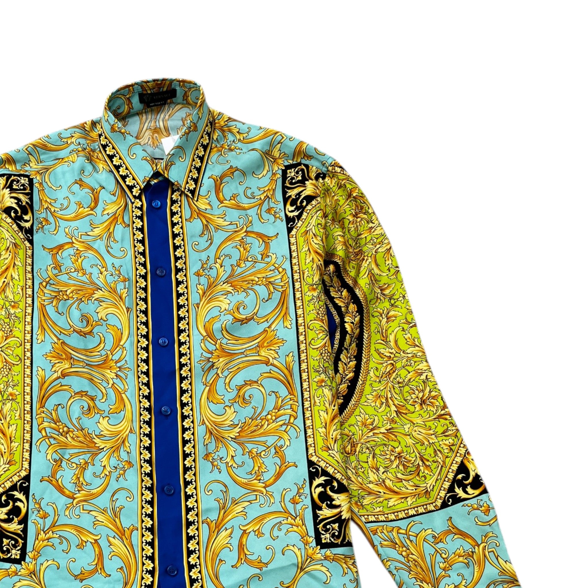 Men's Barocco Print Long Sleeve Shirt Multi-Coloured Size M