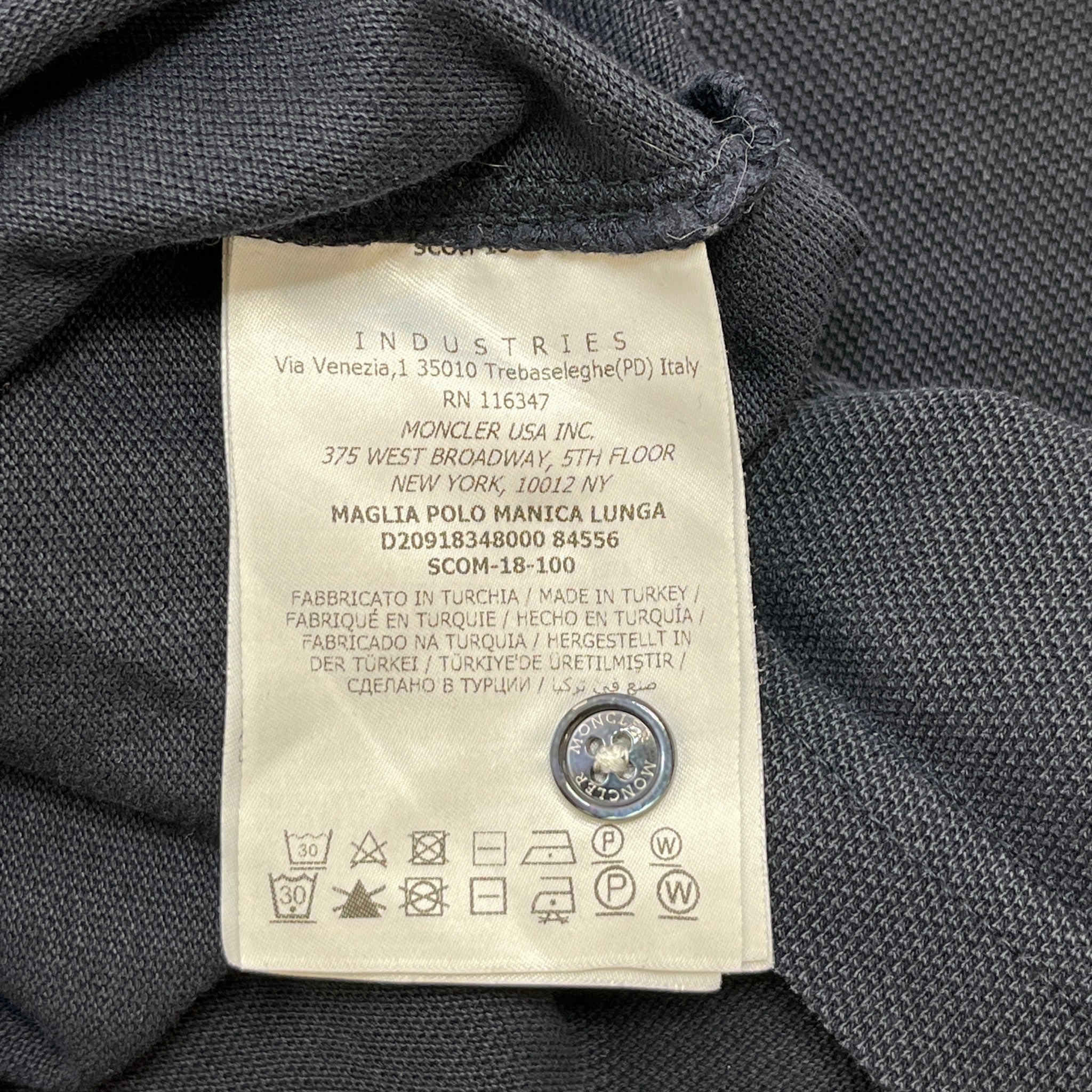 Men's Maglia Polo Shirt Navy Size M