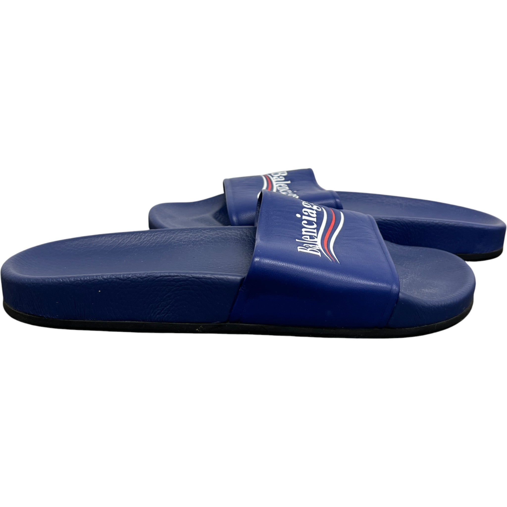 Men's Pool Political Logo Slides Blue Size EU 41 / UK 7