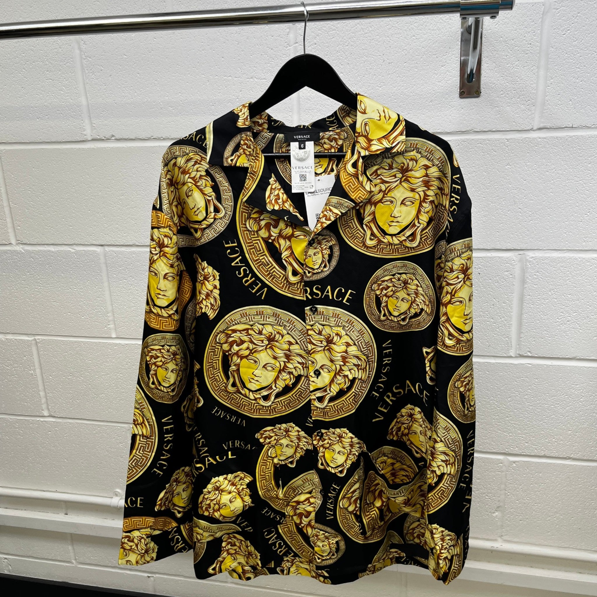 Men's Medusa Amplified Long Sleeve Shirt Black Size IT 52 / UK XL