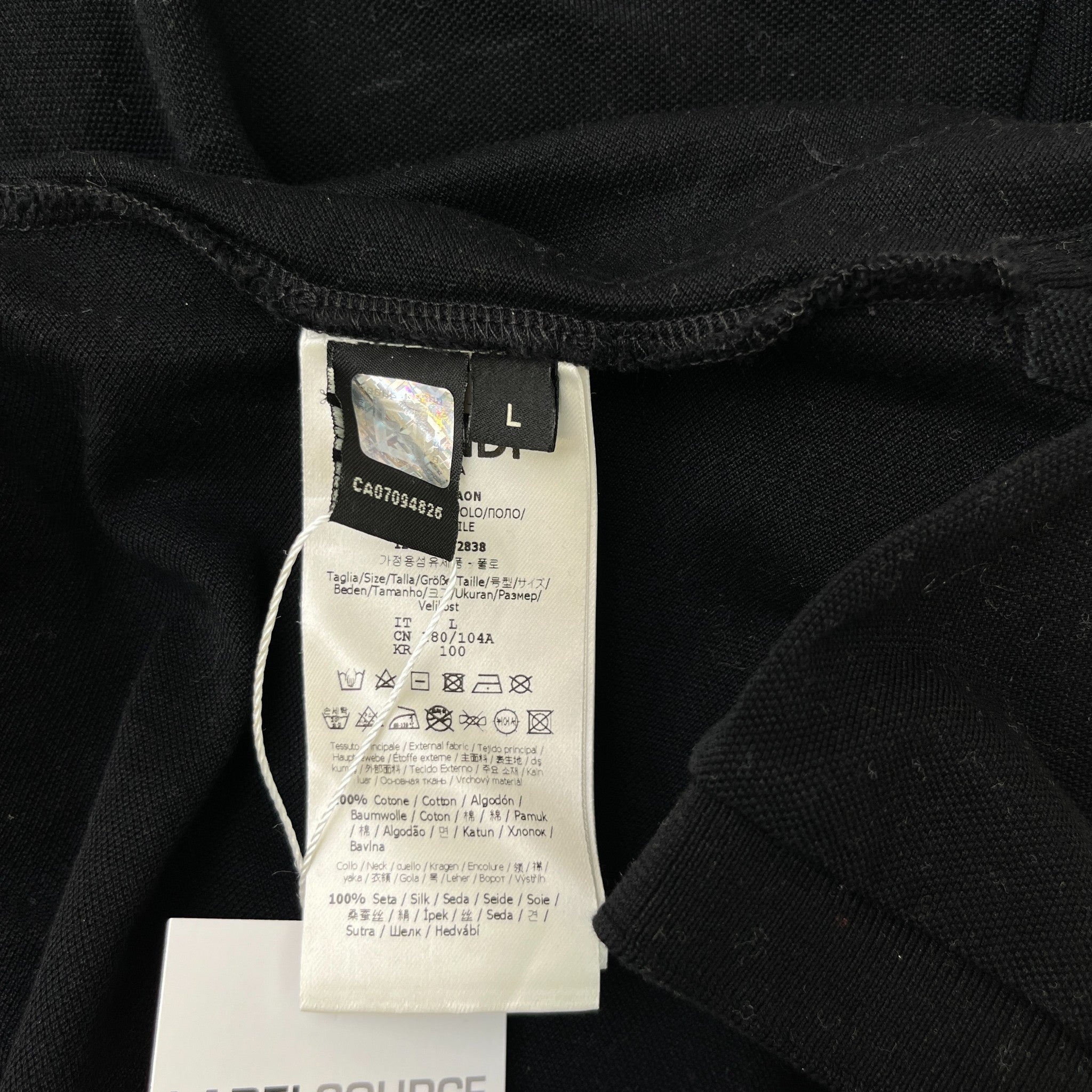 Men's Ff Pique Polo Shirt Black Size L