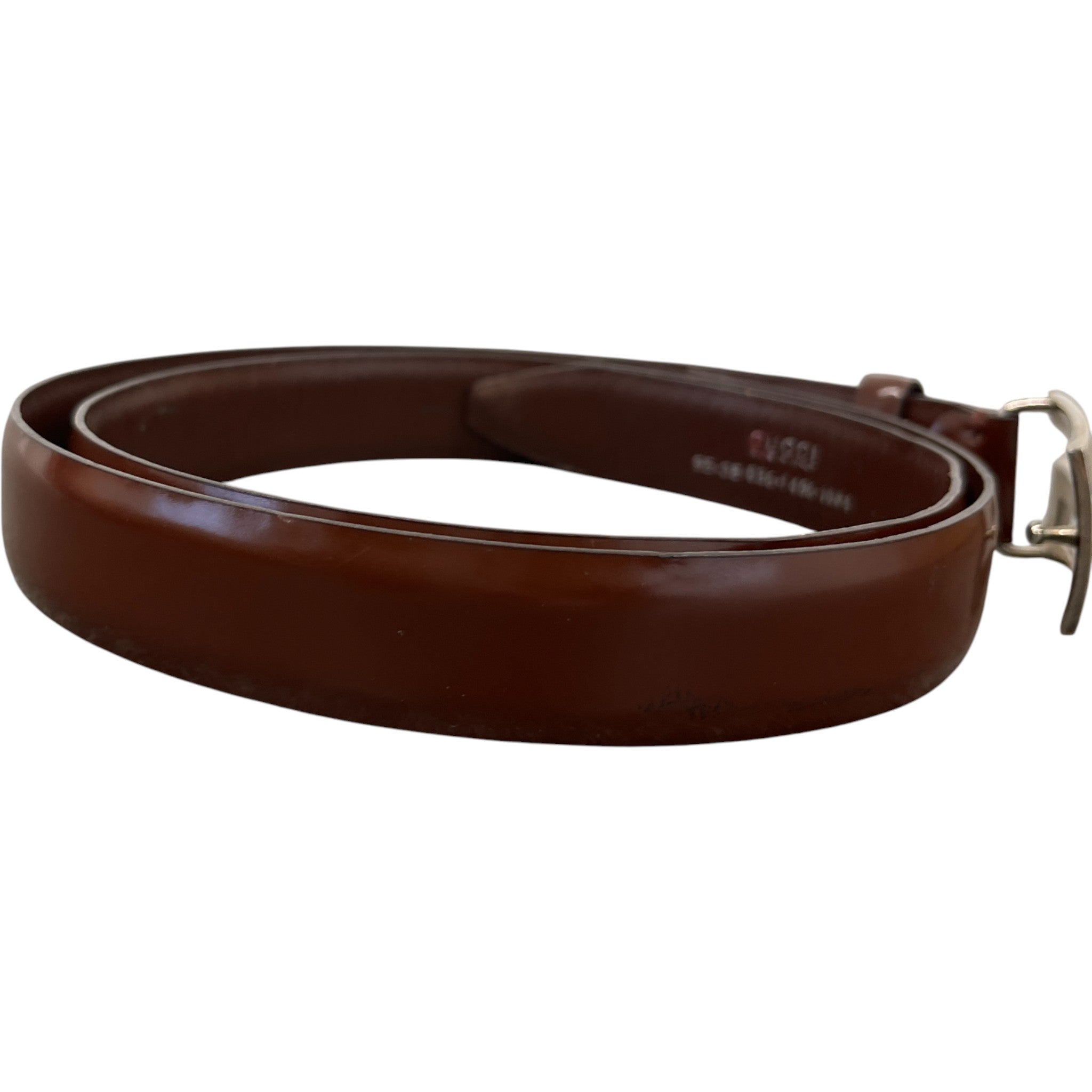 Men's Square G Buckle Belt Brown Size Waist 32"