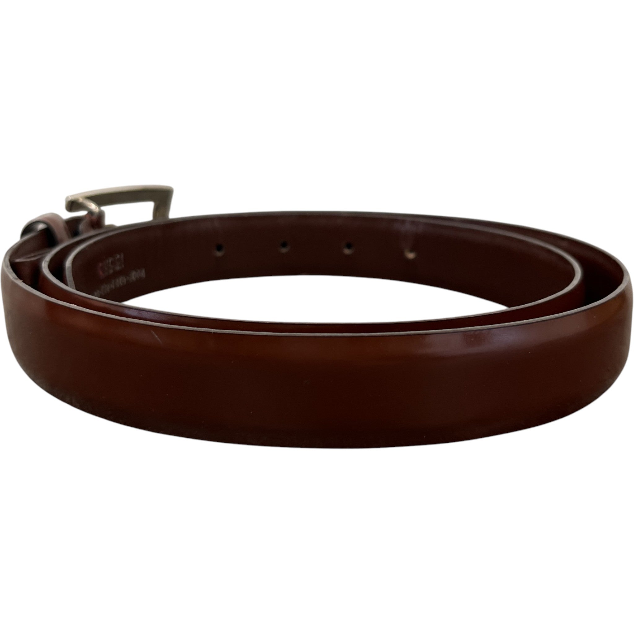 Men's Square G Buckle Belt Brown Size Waist 32"