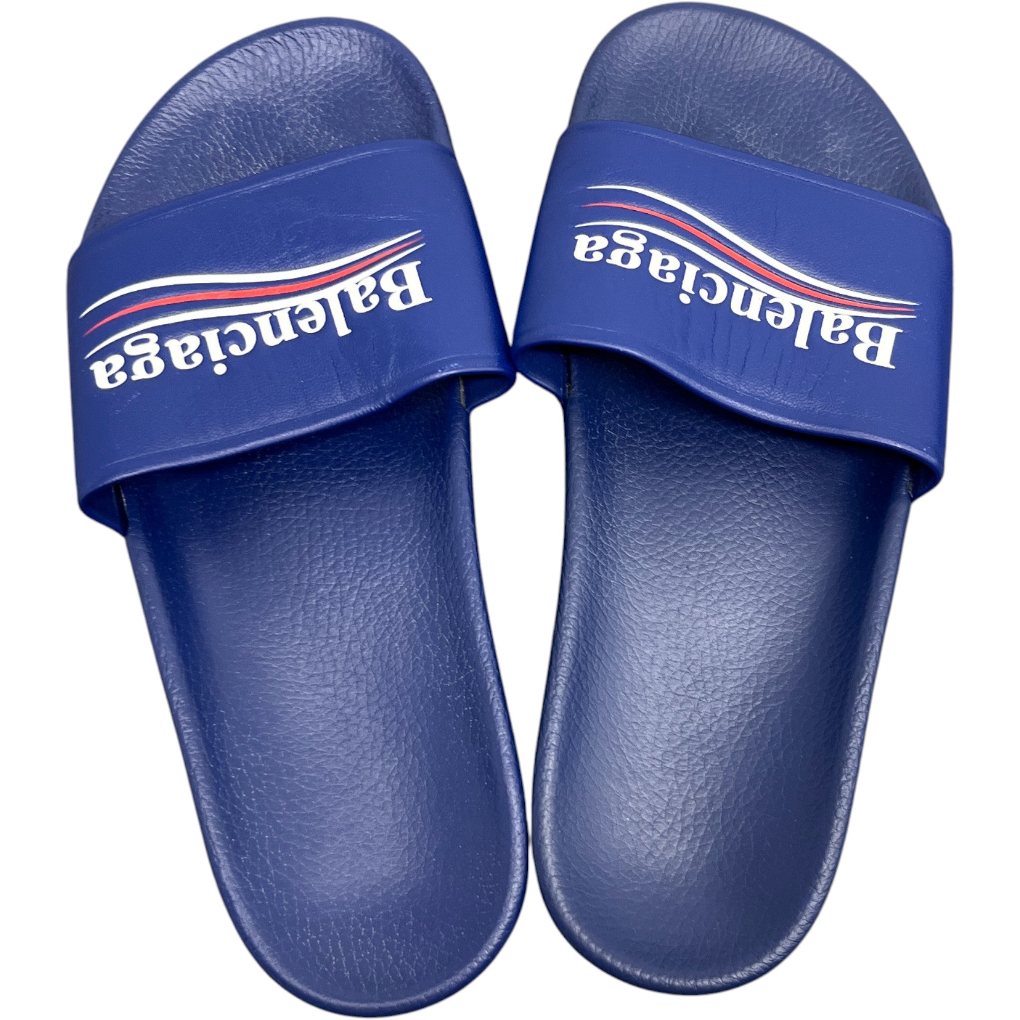 Men's Pool Political Logo Slides Blue Size EU 41 / UK 7