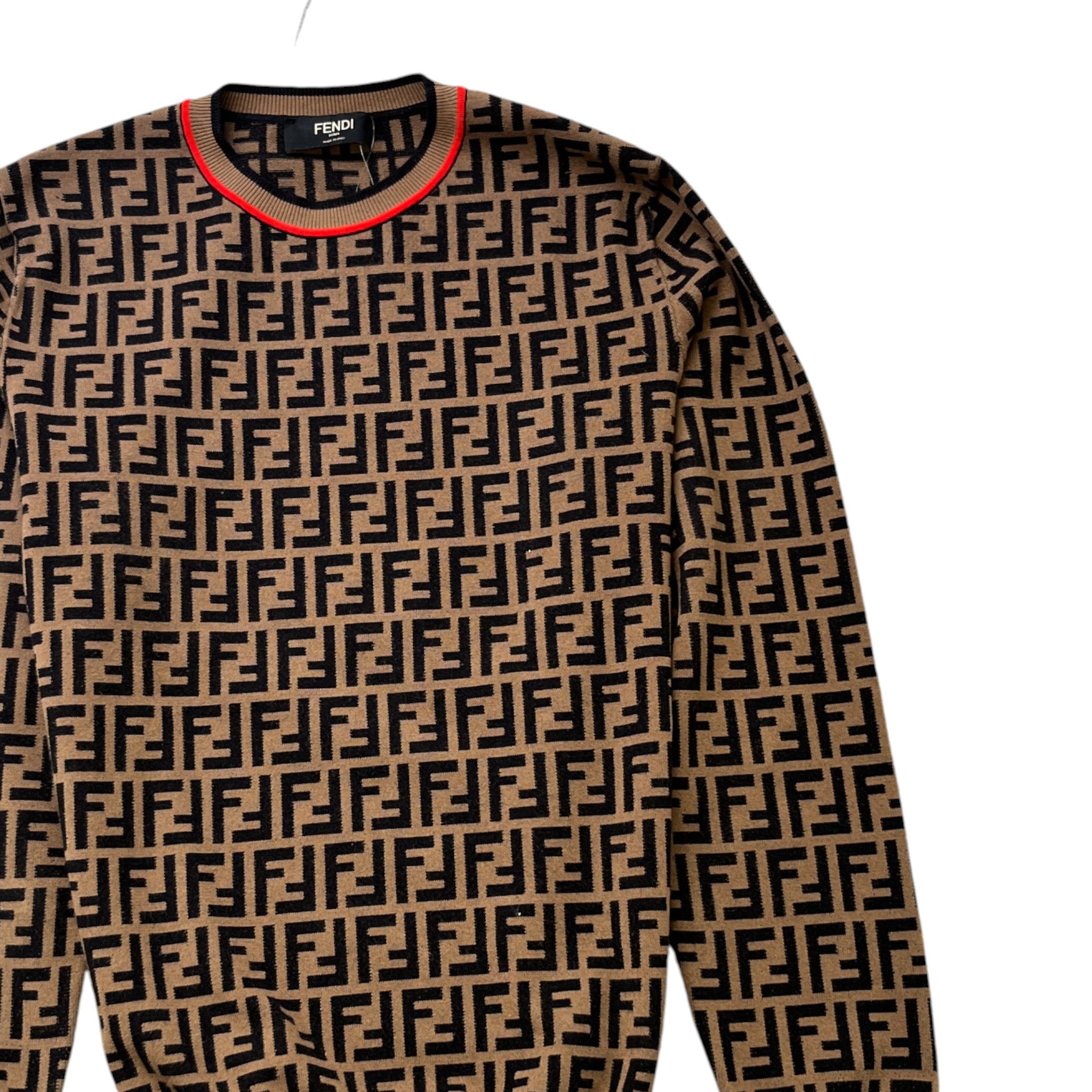 Men's Ff Monogram Jumper Brown Size IT 50 / UK L