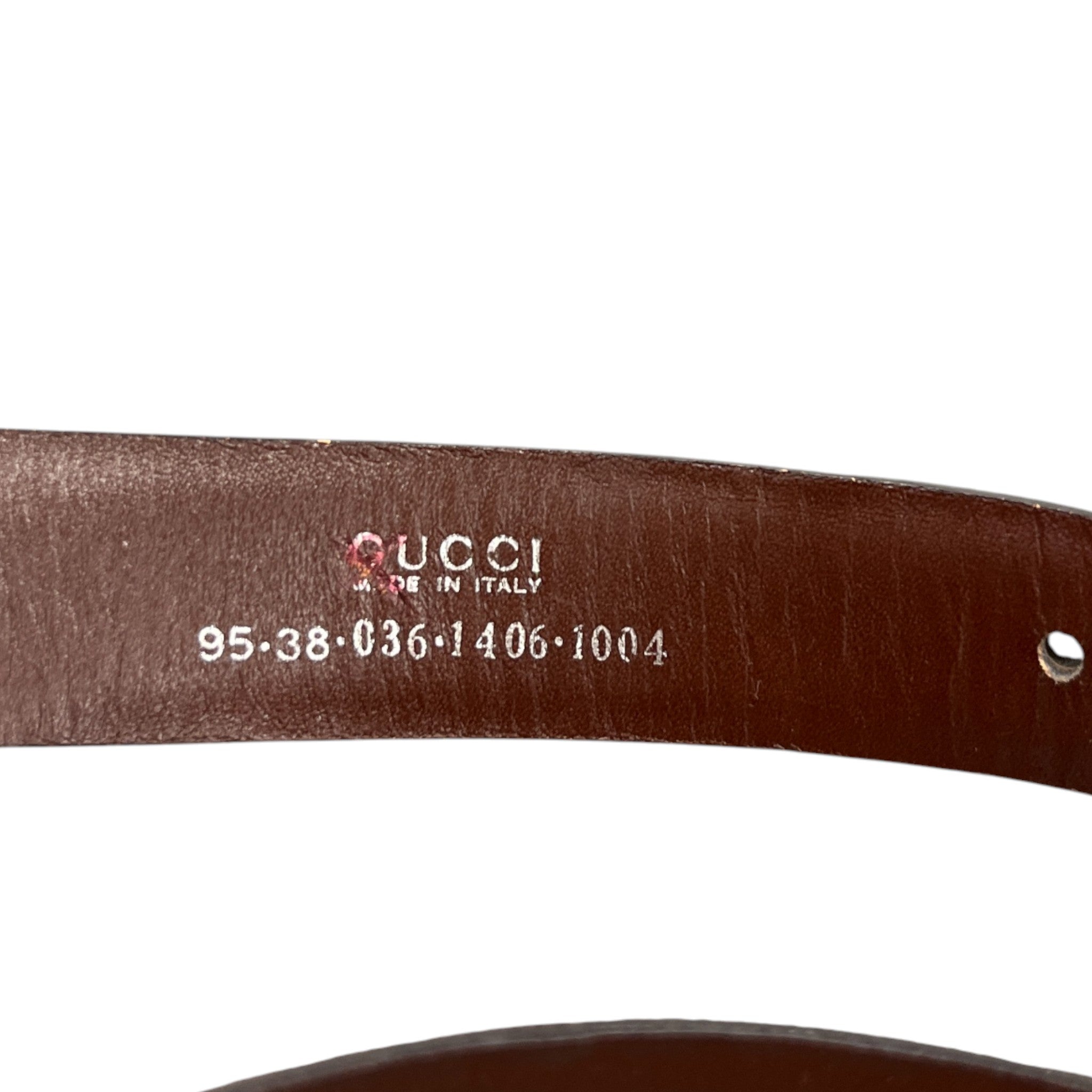 Men's Square G Buckle Belt Brown Size Waist 32"