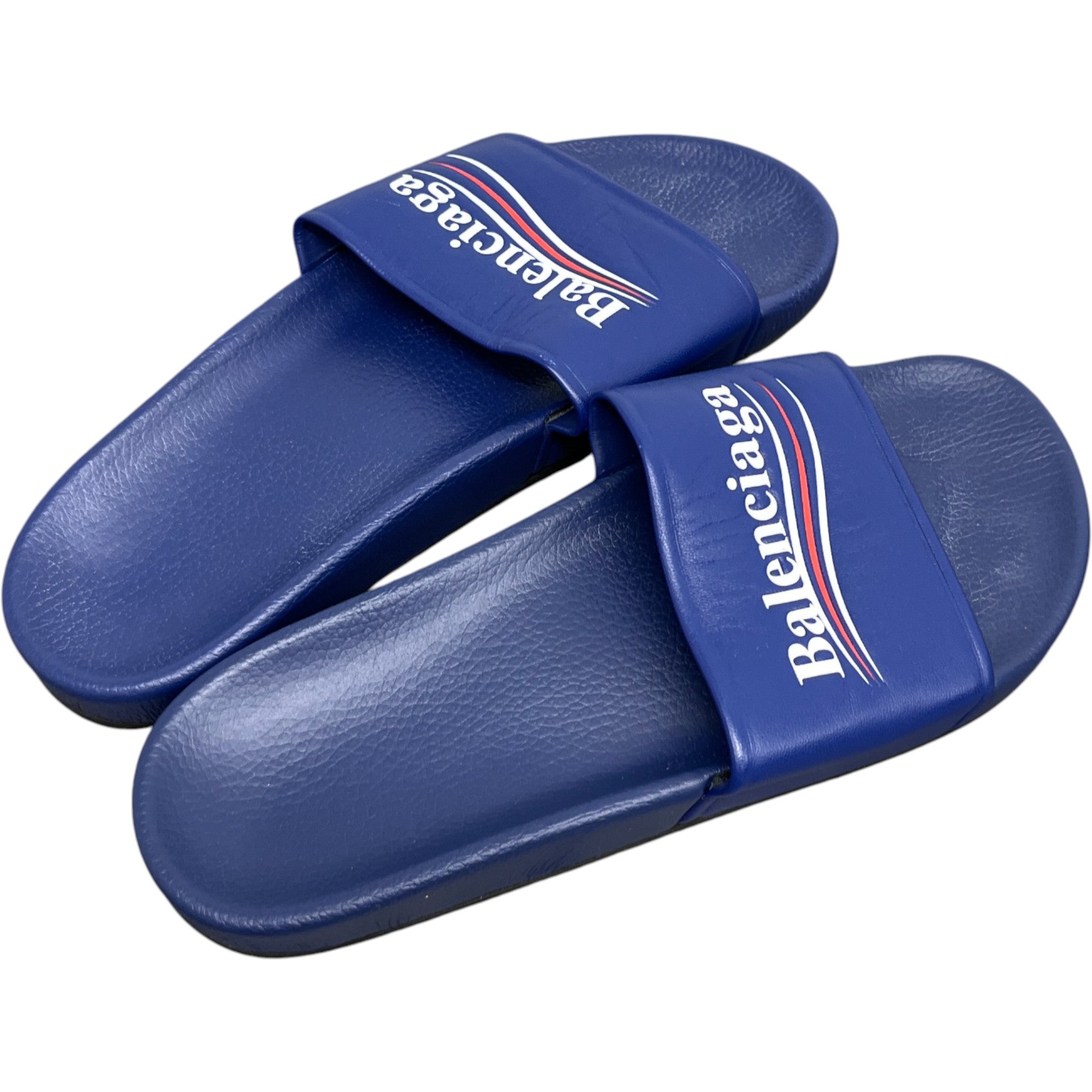 Men's Pool Political Logo Slides Blue Size EU 41 / UK 7