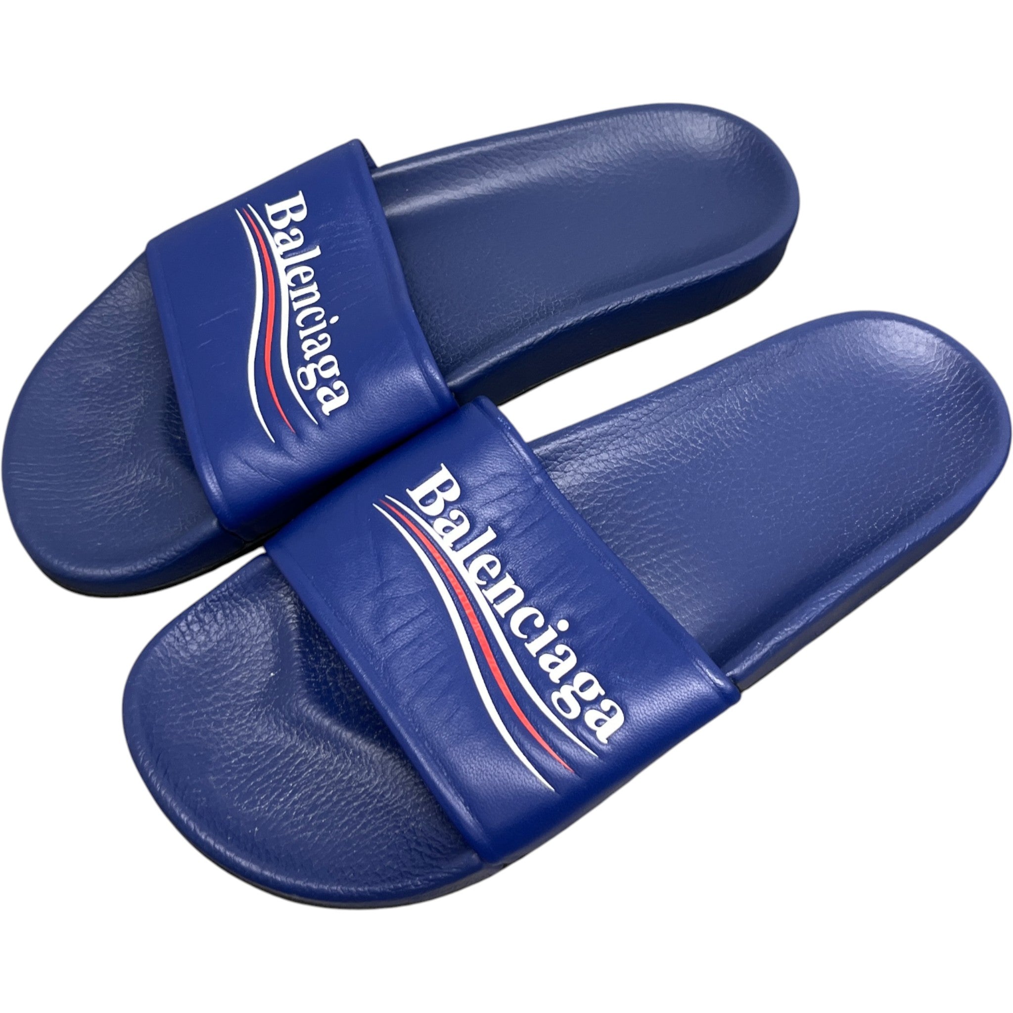 Men's Pool Political Logo Slides Blue Size EU 41 / UK 7