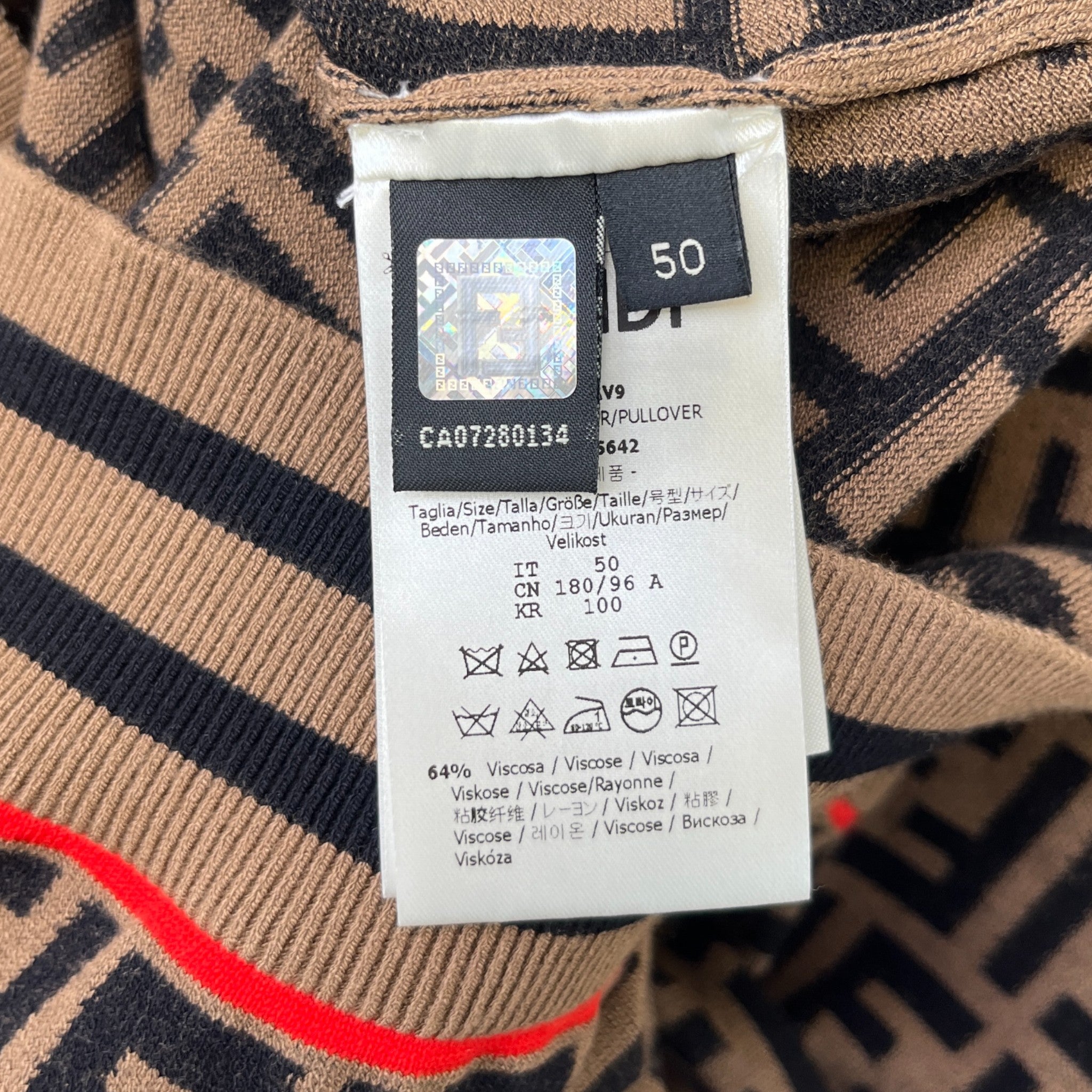 Men's Ff Monogram Jumper Brown Size IT 50 / UK L