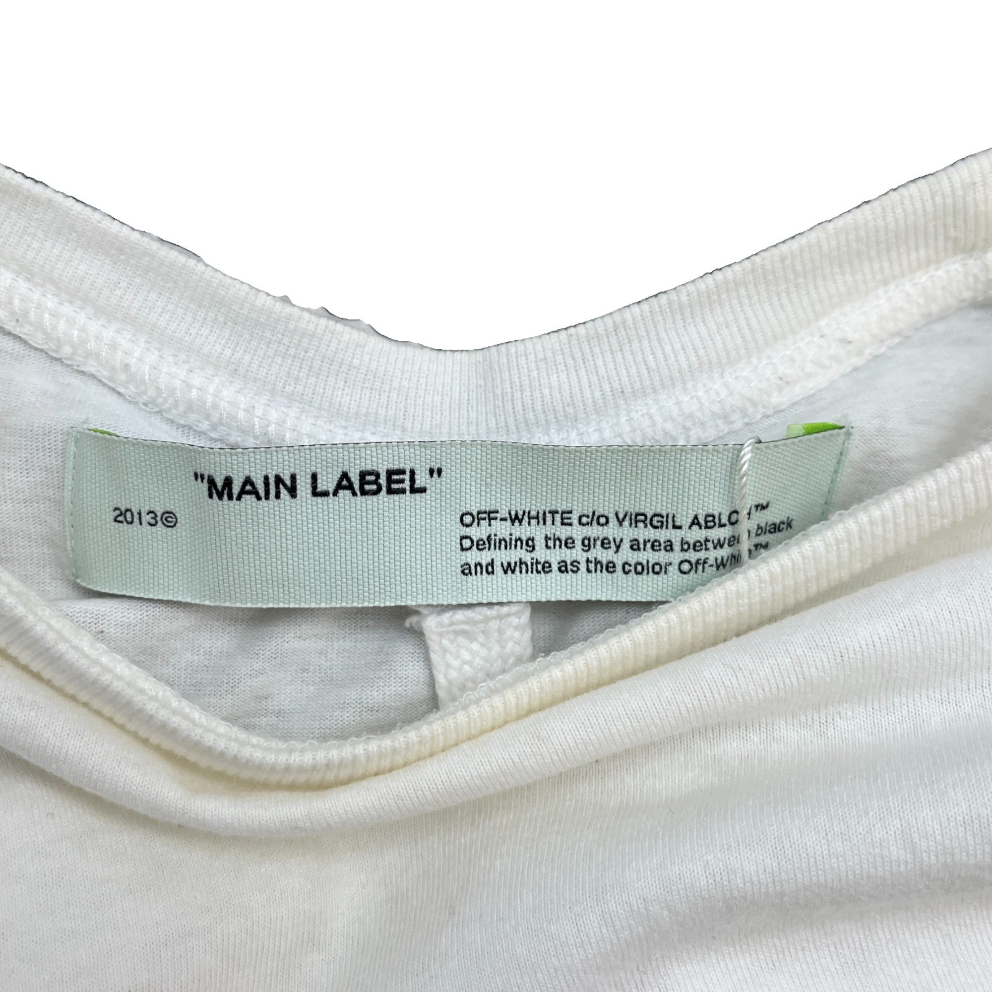 Men's Arrow Logo Print Long Sleeve T-Shirt Cream Size S