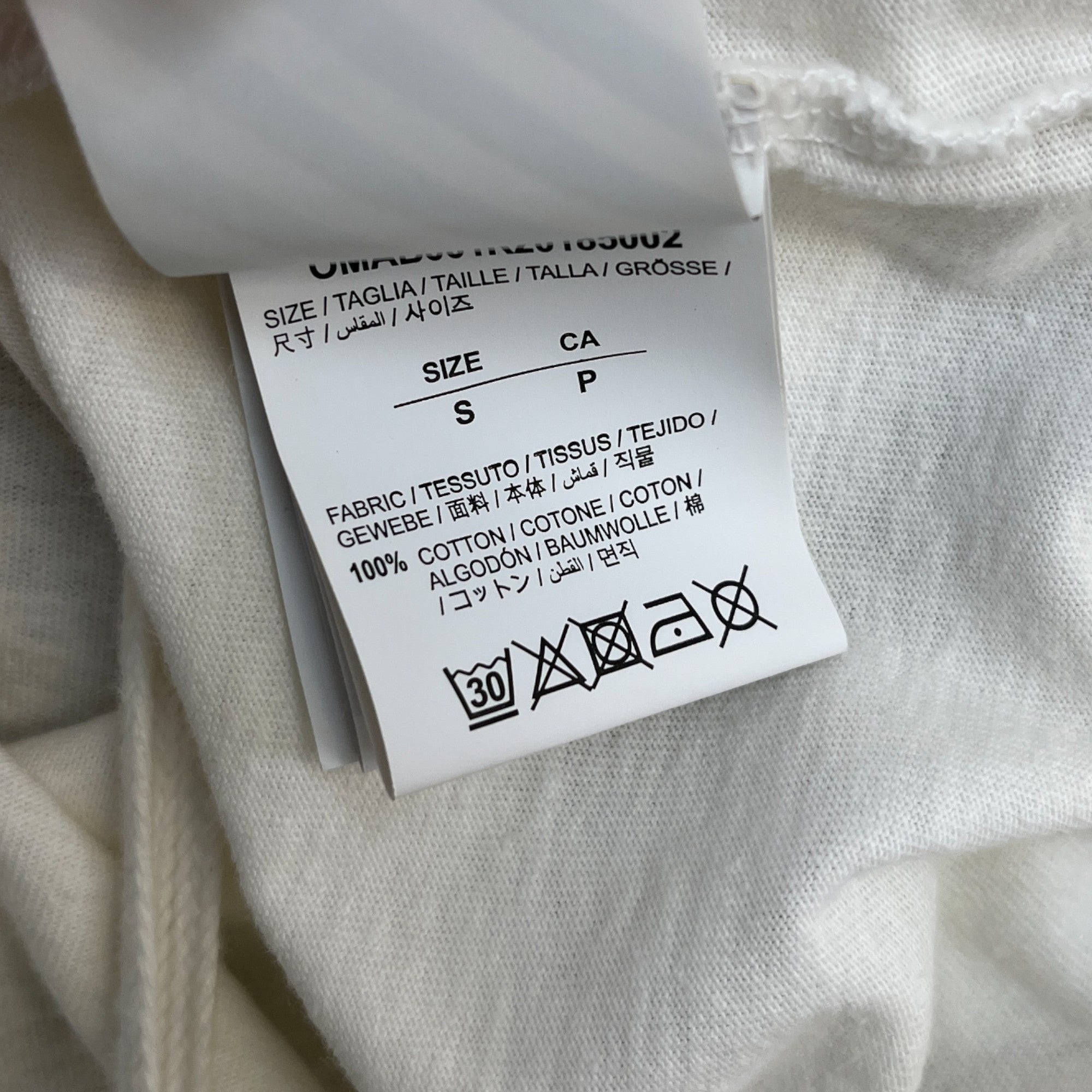 Men's Arrow Logo Print Long Sleeve T-Shirt Cream Size S