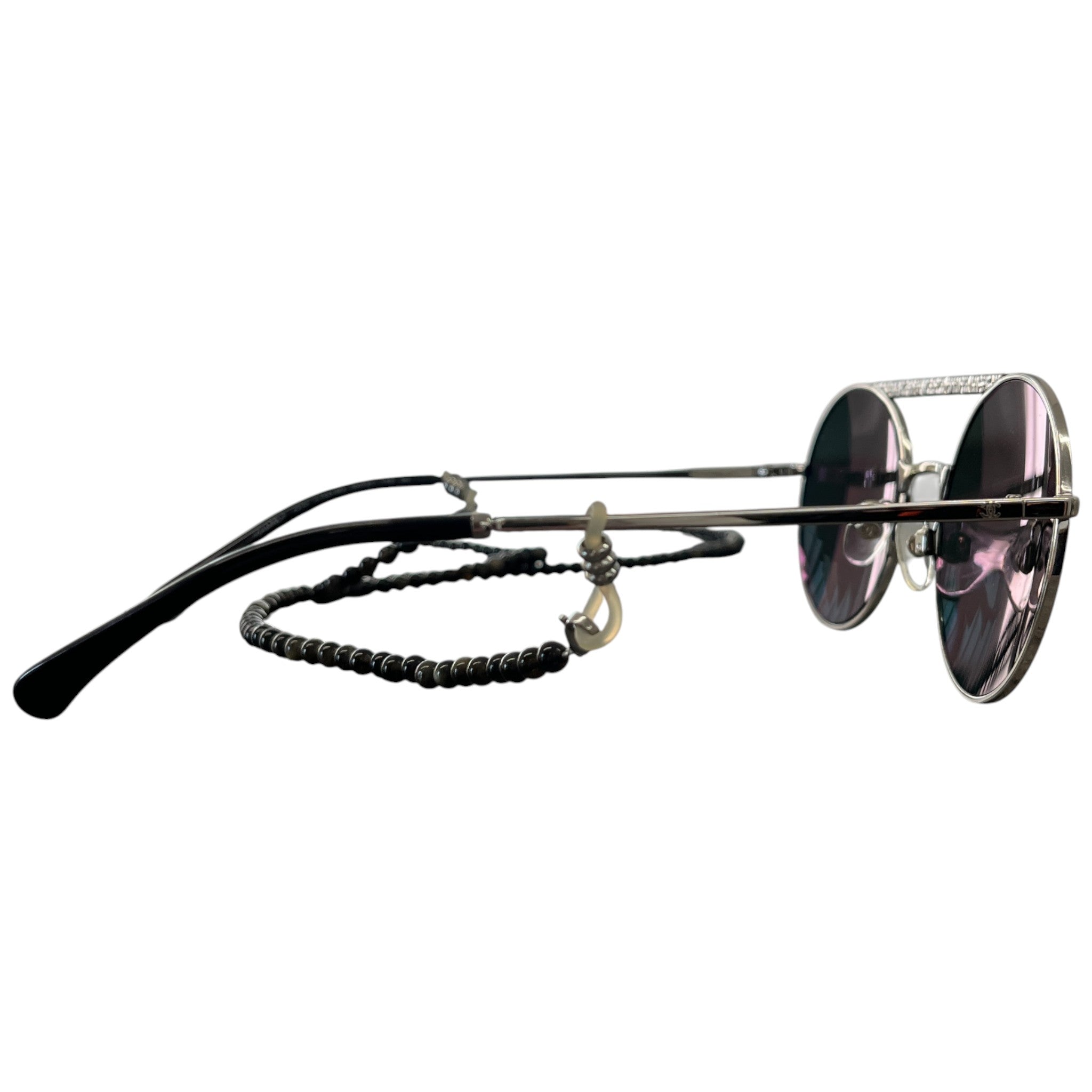 Women's 4232 Mirrored Round Pilot Sunglasses Silver