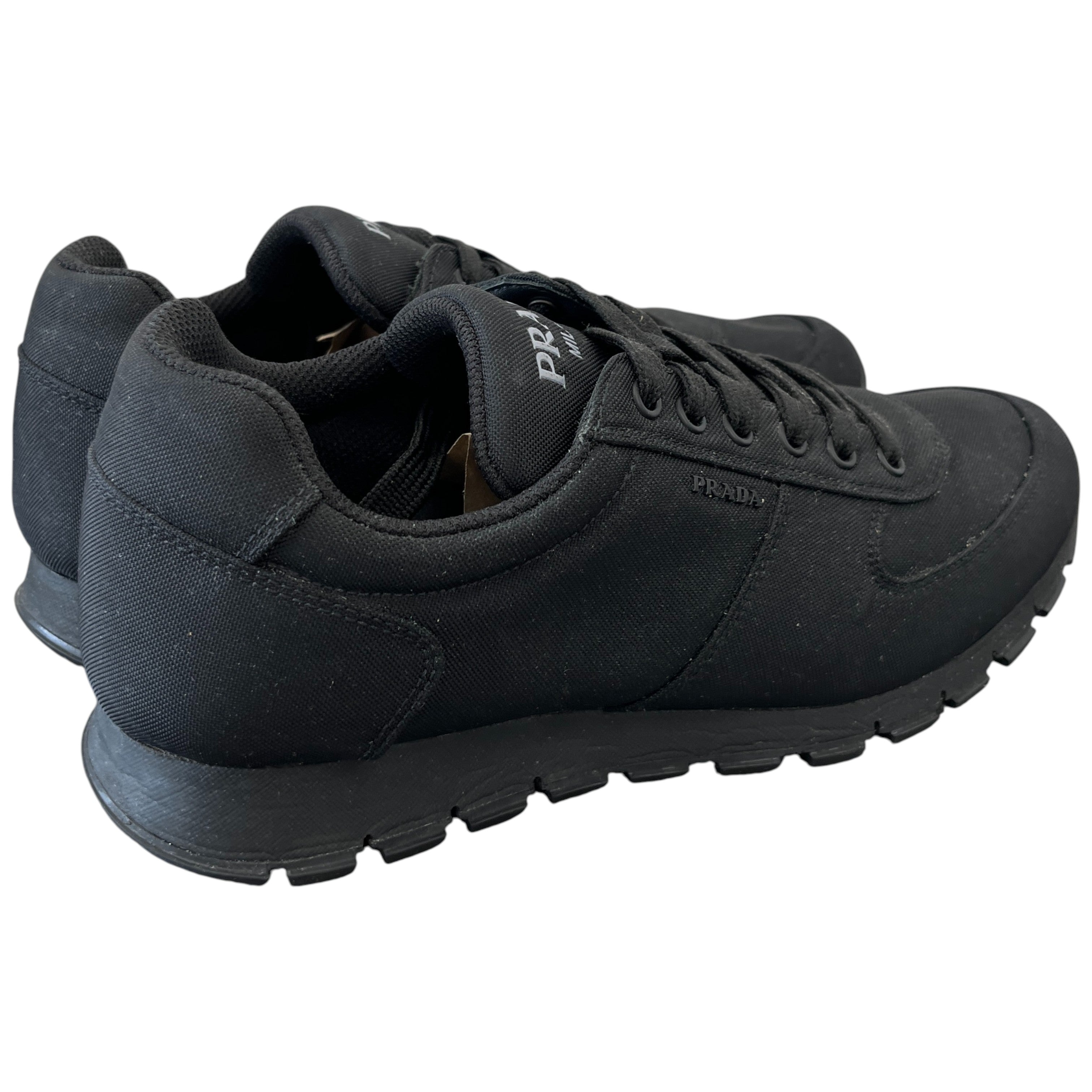 Men's Nylon Logo Low Trainers Black Size EU 41 / UK 7