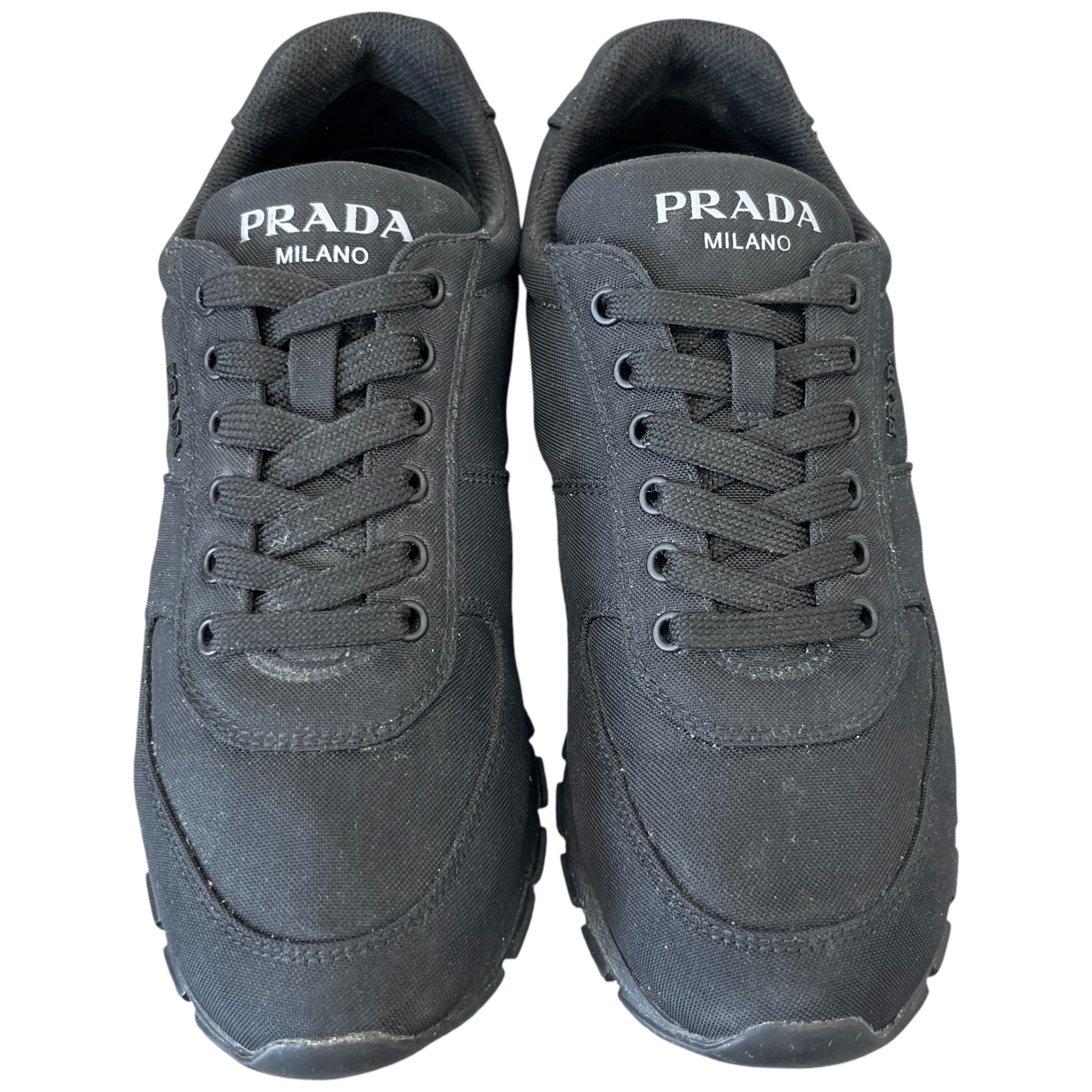 Men's Nylon Logo Low Trainers Black Size EU 41 / UK 7