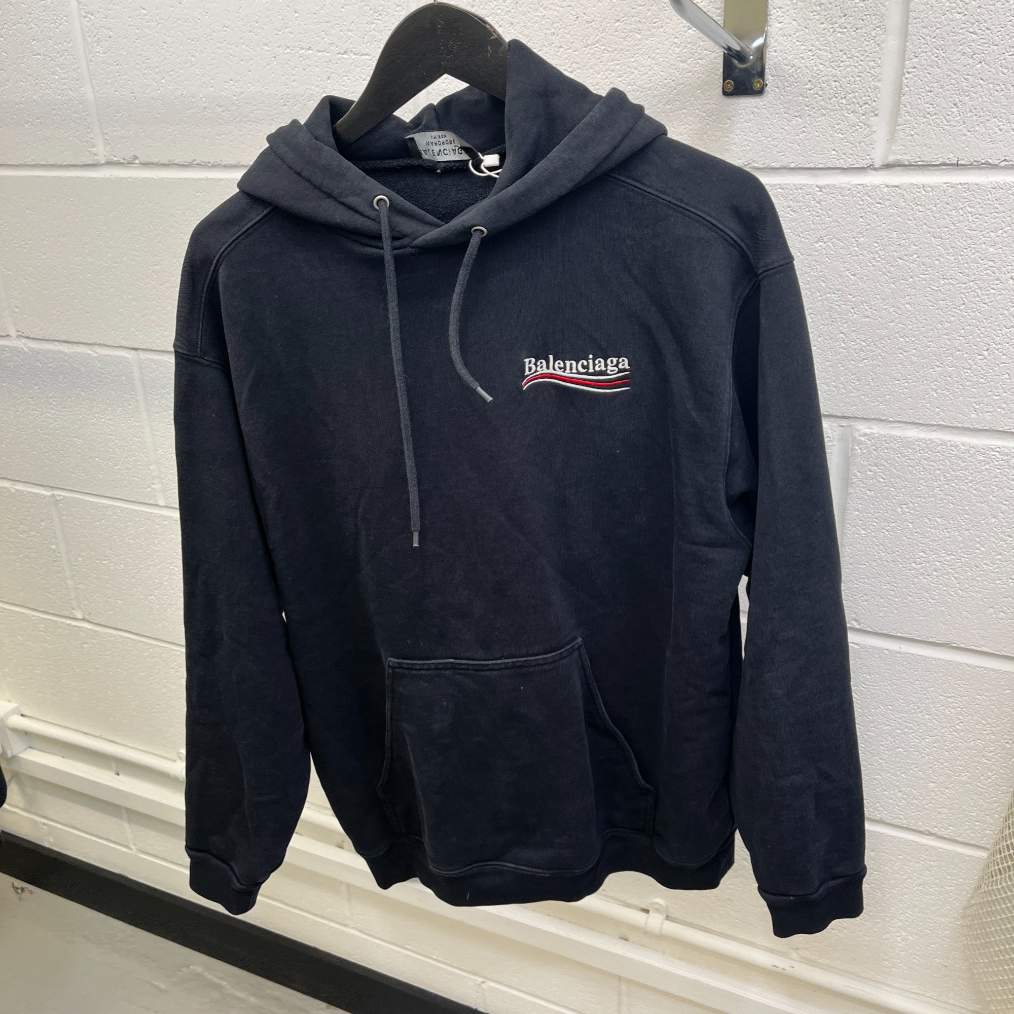 Men's Political Logo Hoodie Black Size XS