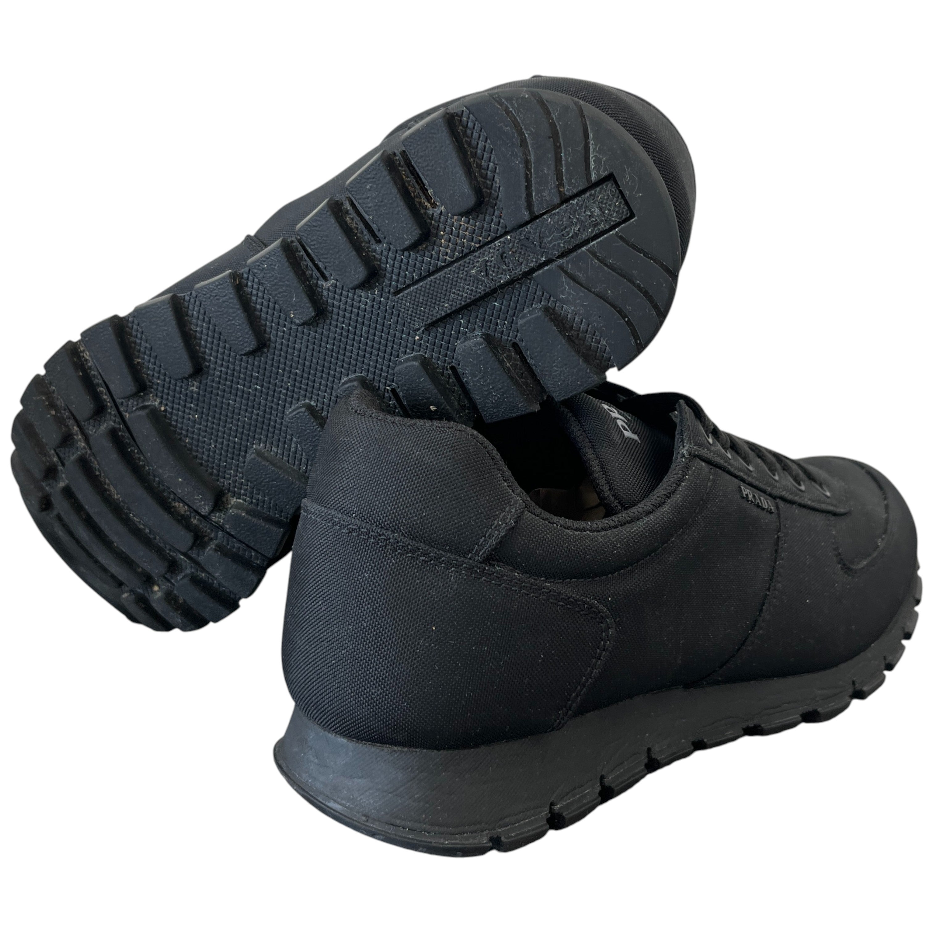 Men's Nylon Logo Low Trainers Black Size EU 41 / UK 7