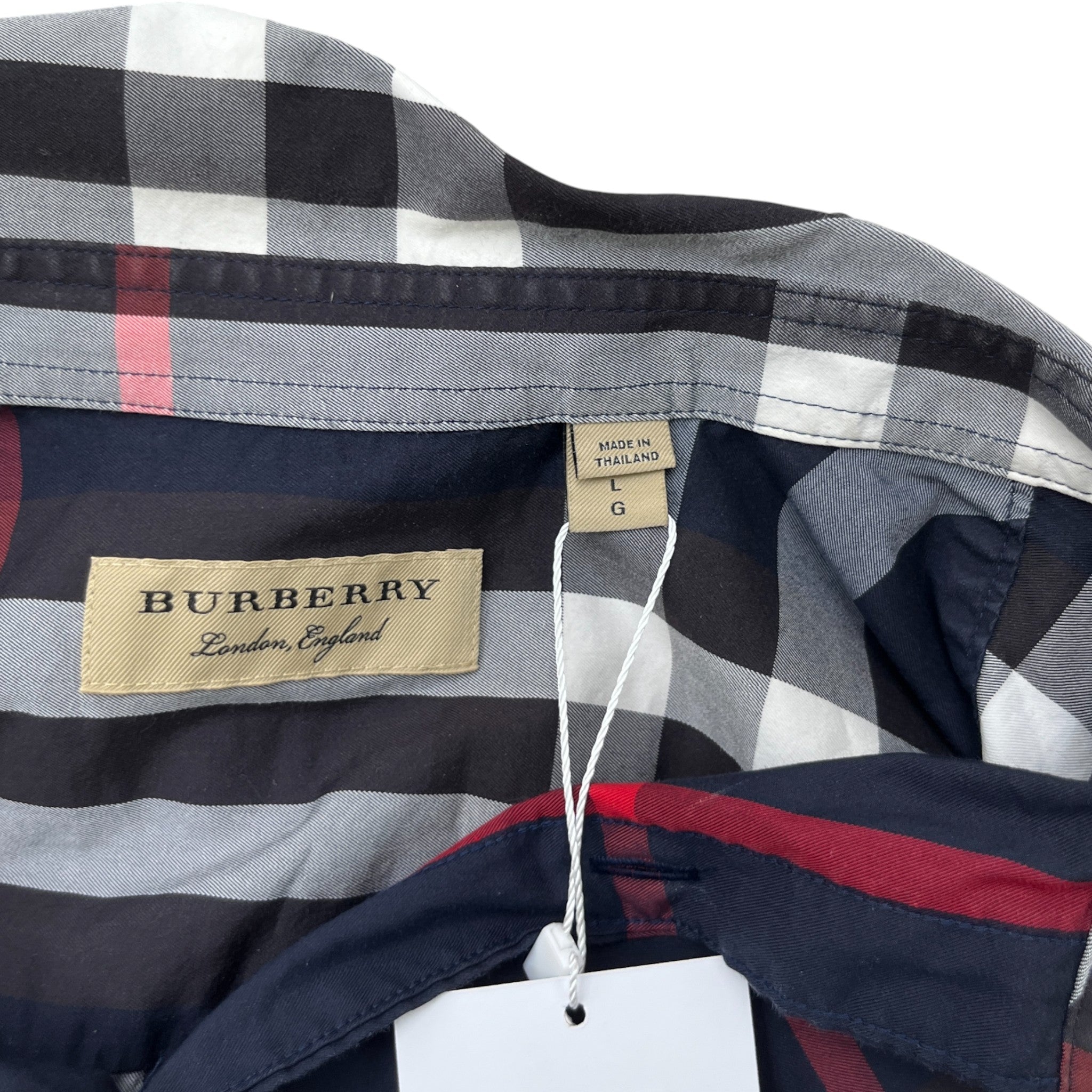 Men's Check Print Shirt Navy Size L