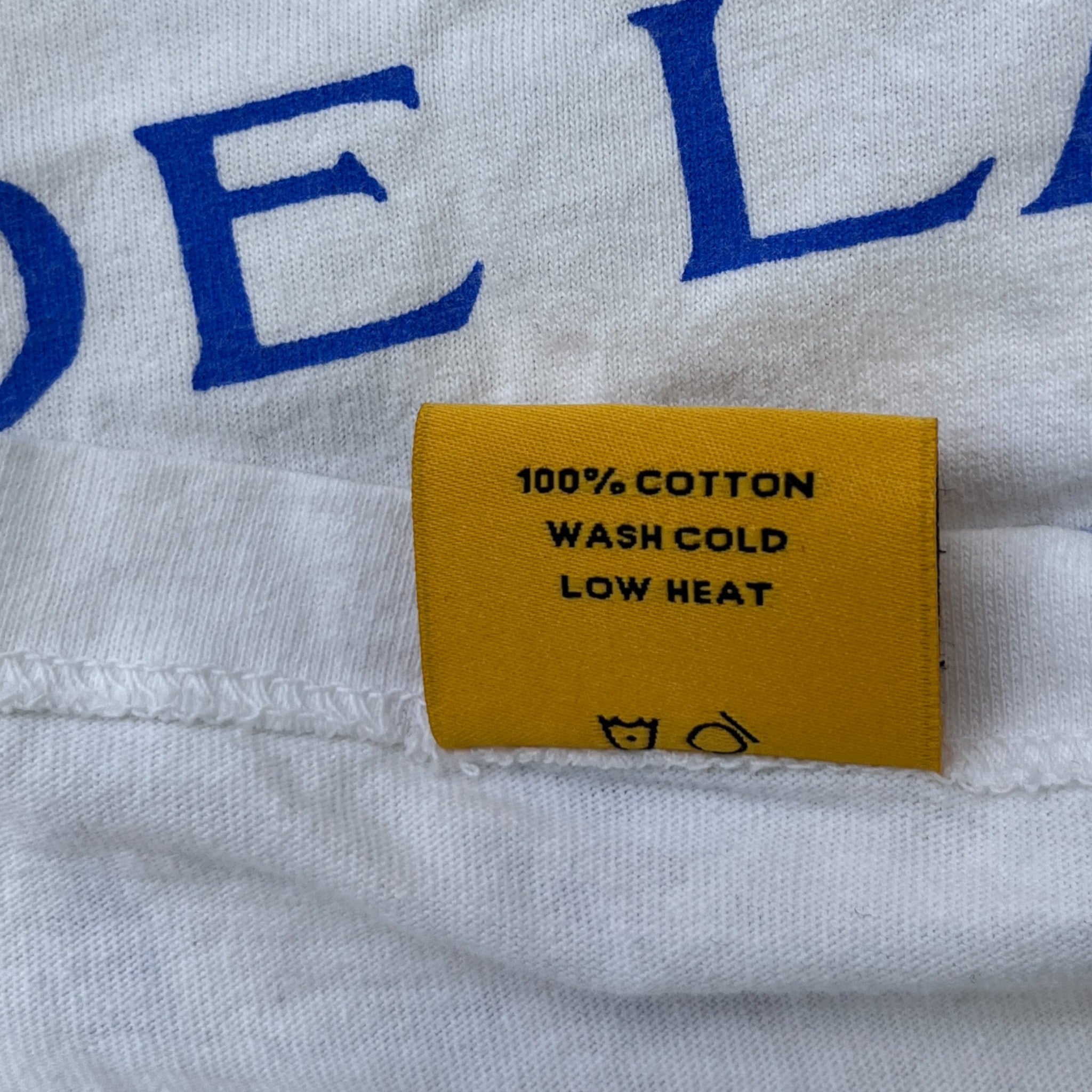 Men's French Logo Print Long Sleeve T-Shirt White Size M