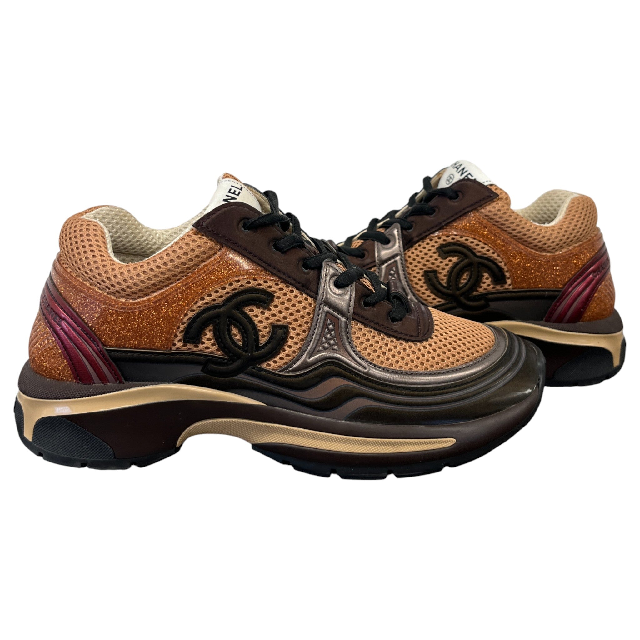 Women's Glitter Cc Runner Low Trainers Brown Size EU 36 / UK 3