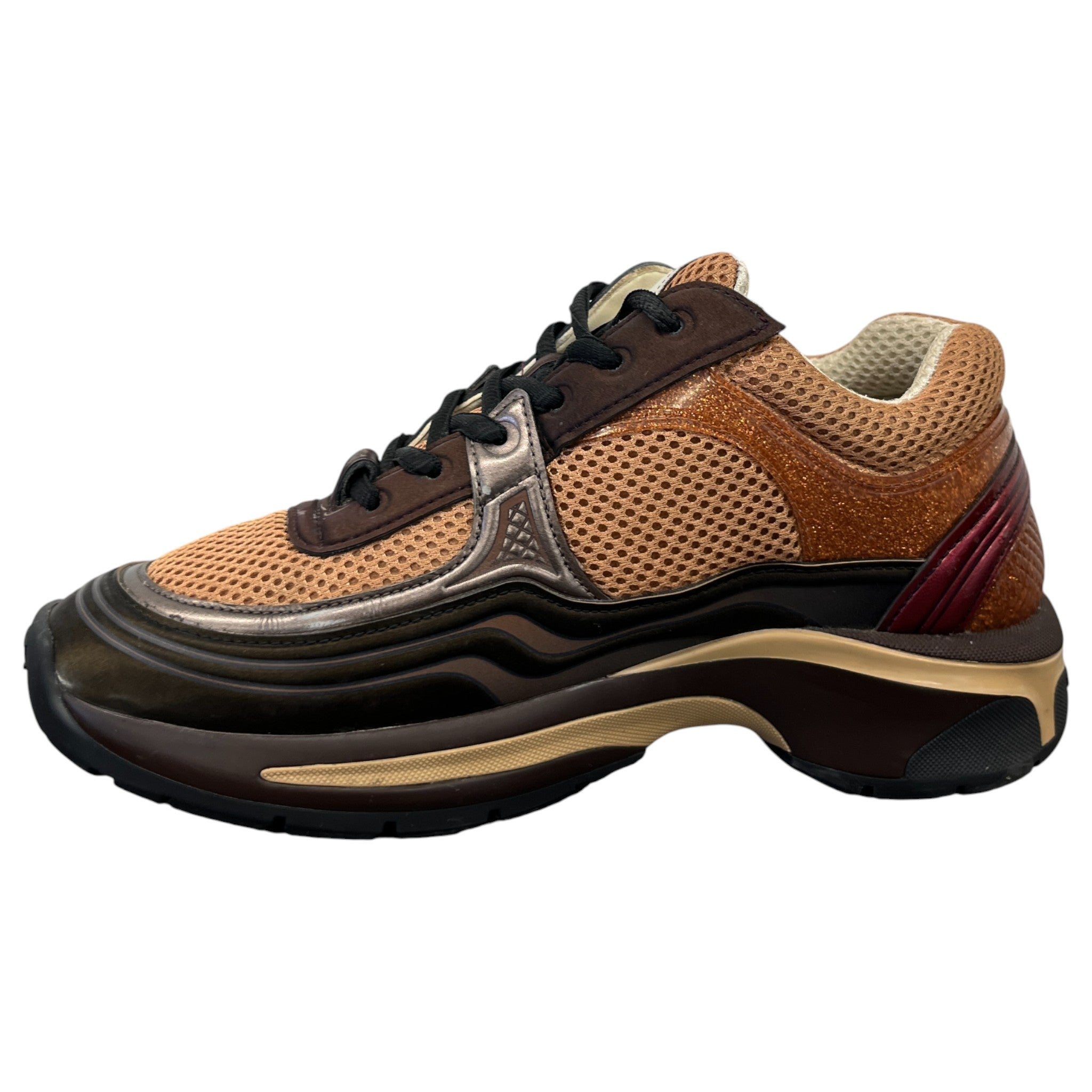 Women's Glitter Cc Runner Low Trainers Brown Size EU 36 / UK 3