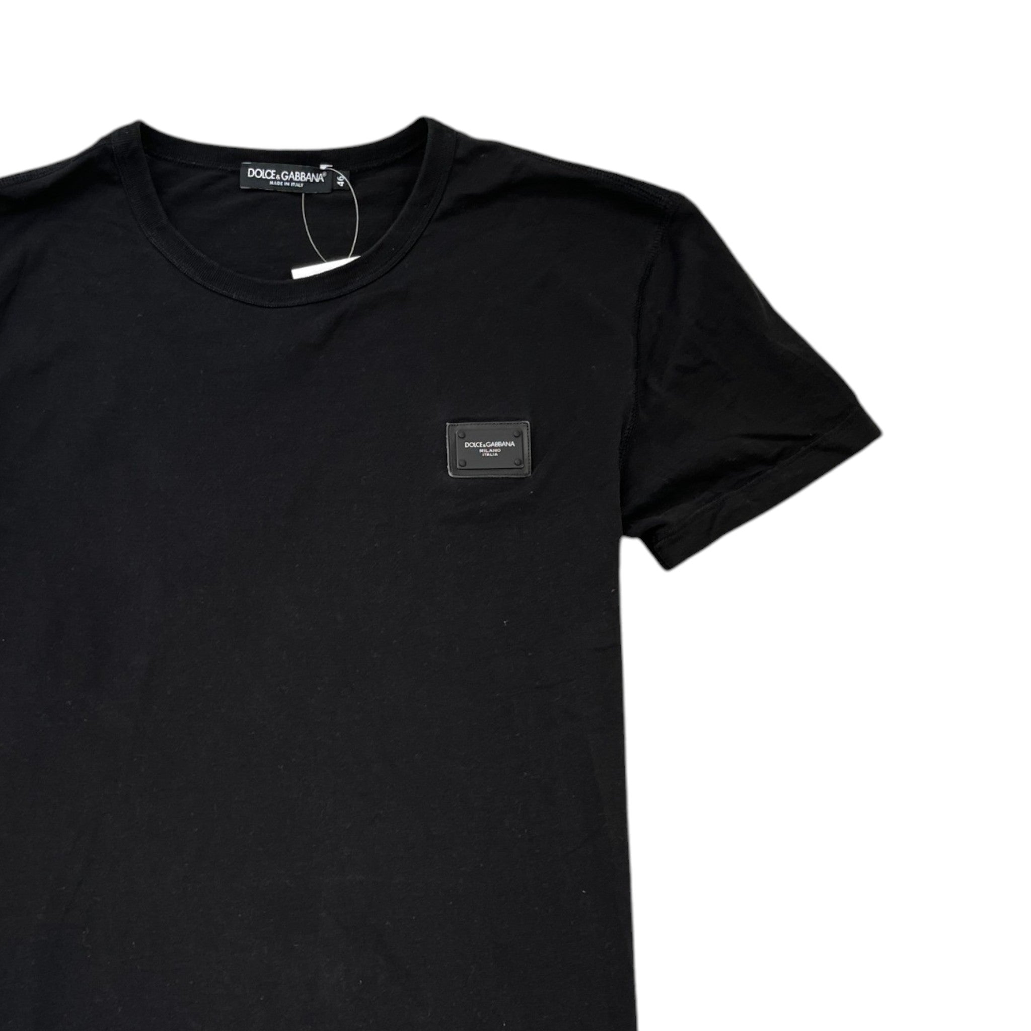 Men's Plaque Logo T-Shirt Black Size IT 46 / UK S
