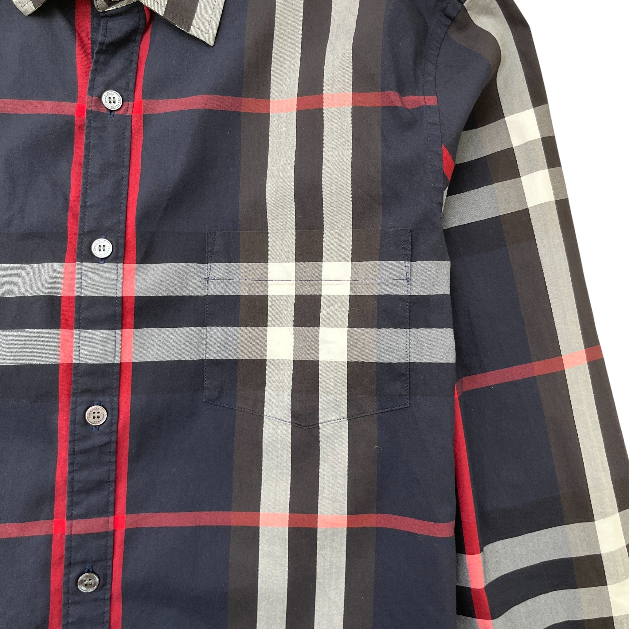 Men's Check Print Shirt Navy Size L