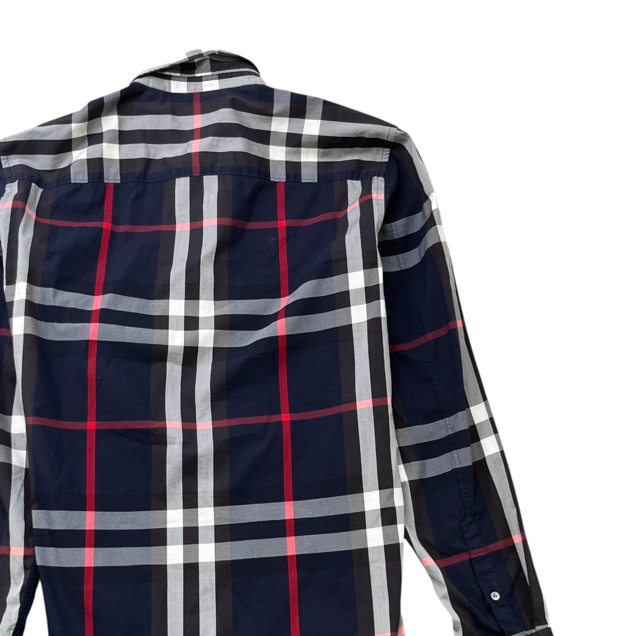 Men's Check Print Shirt Navy Size L