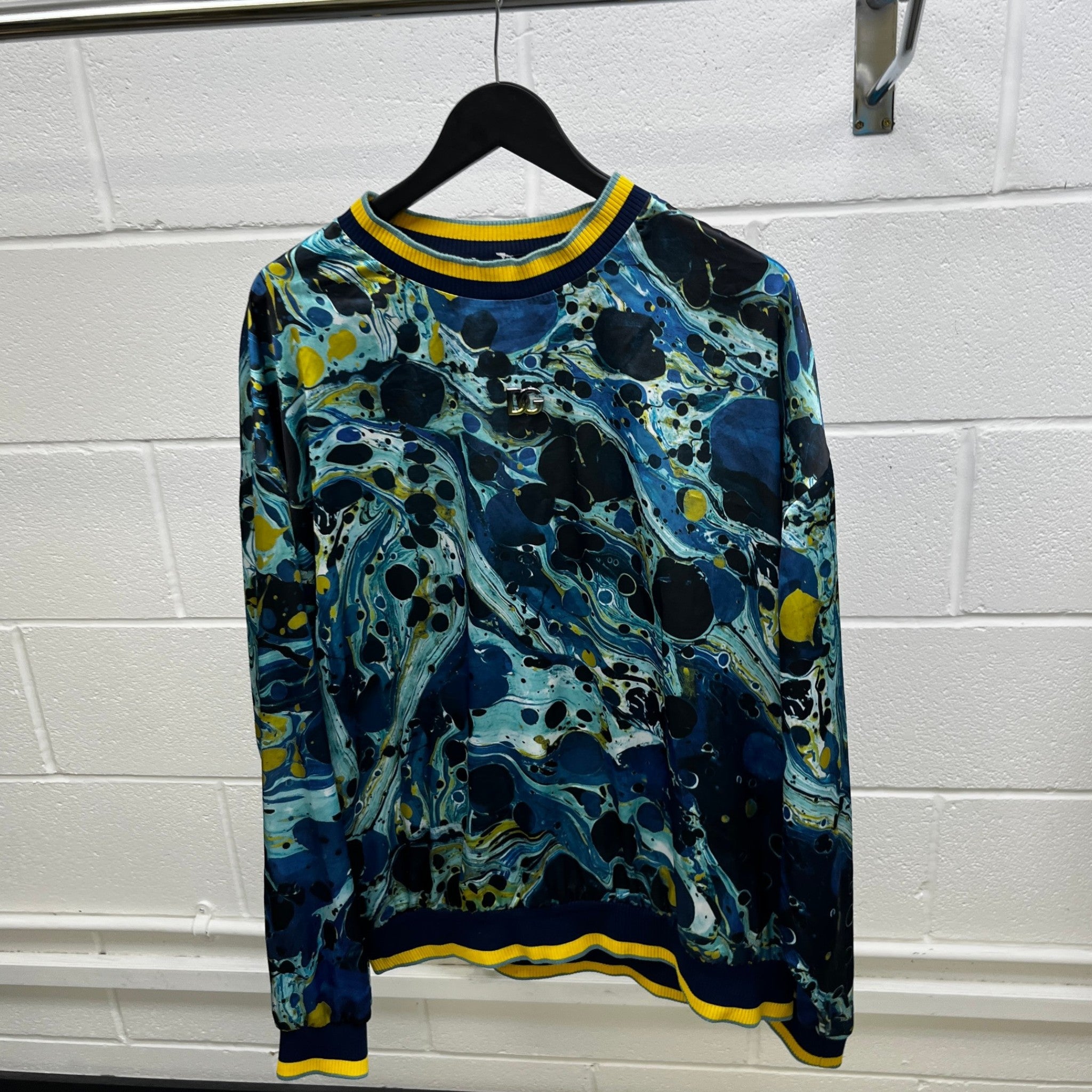 Men's Marbled Sweatshirt Blue Size IT 50 / UK L