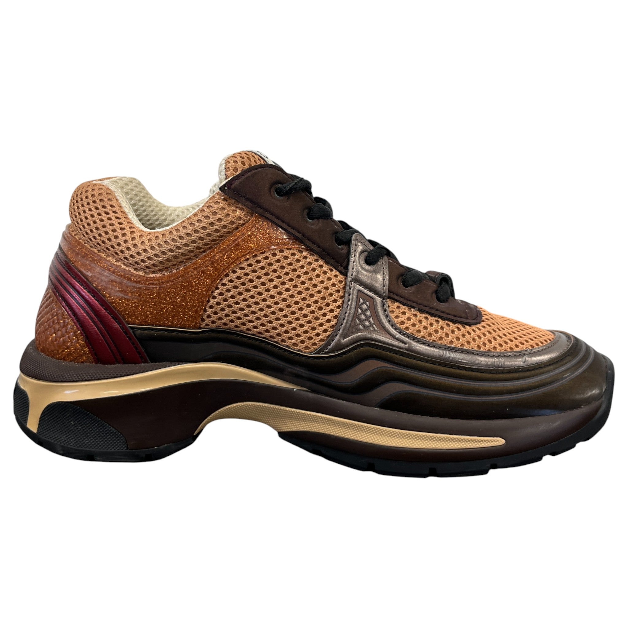 Women's Glitter Cc Runner Low Trainers Brown Size EU 36 / UK 3