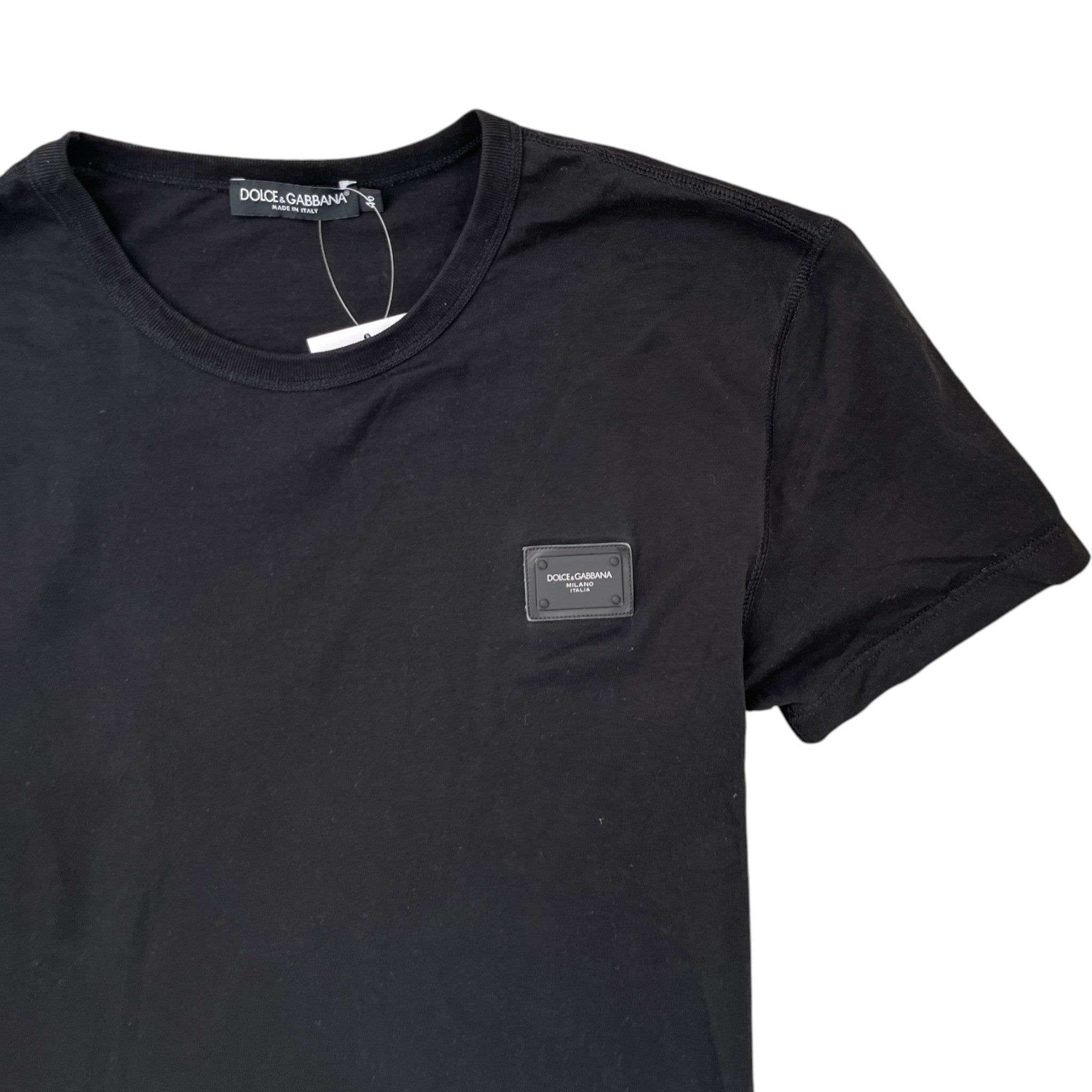 Men's Plaque Logo T-Shirt Black Size IT 46 / UK S