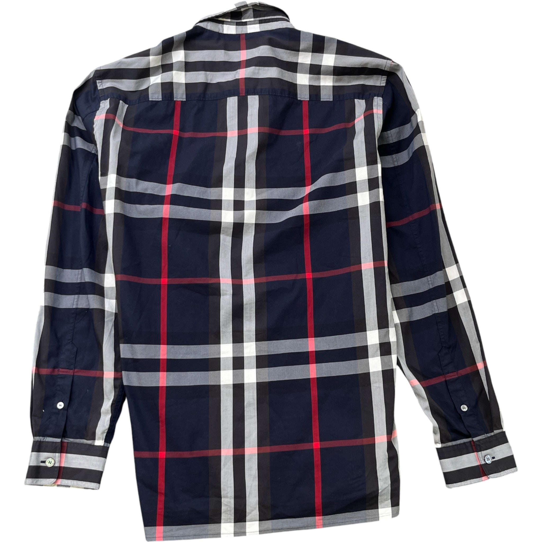 Men's Check Print Shirt Navy Size L