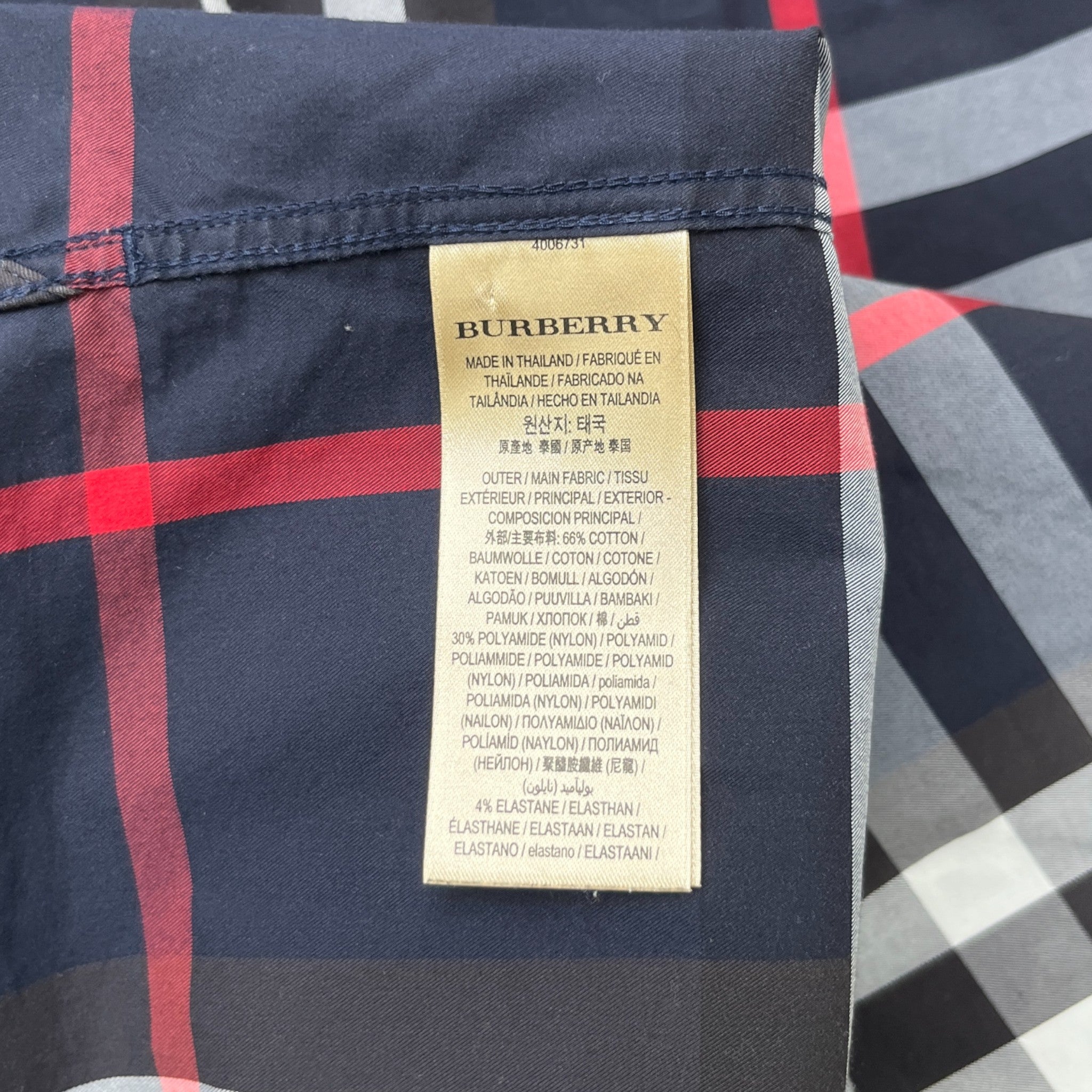 Men's Check Print Shirt Navy Size L