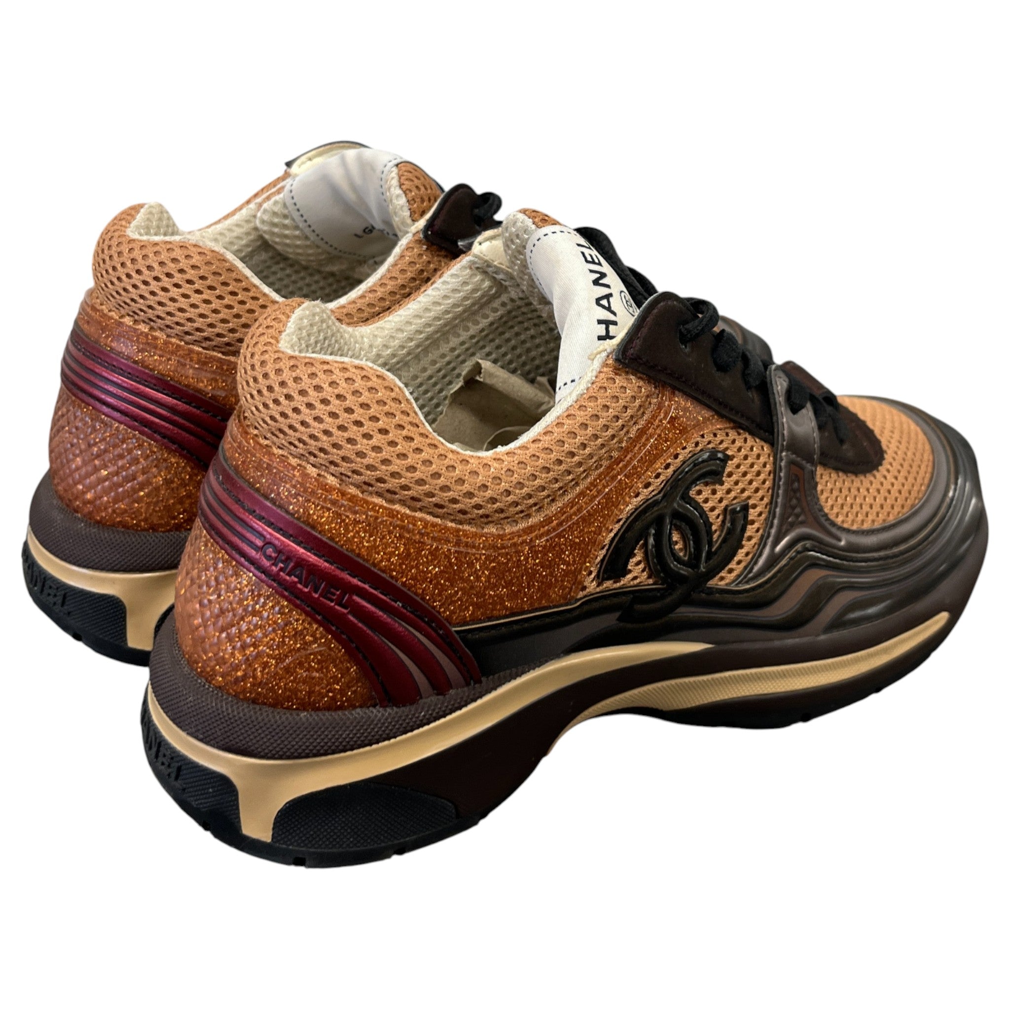 Women's Glitter Cc Runner Low Trainers Brown Size EU 36 / UK 3