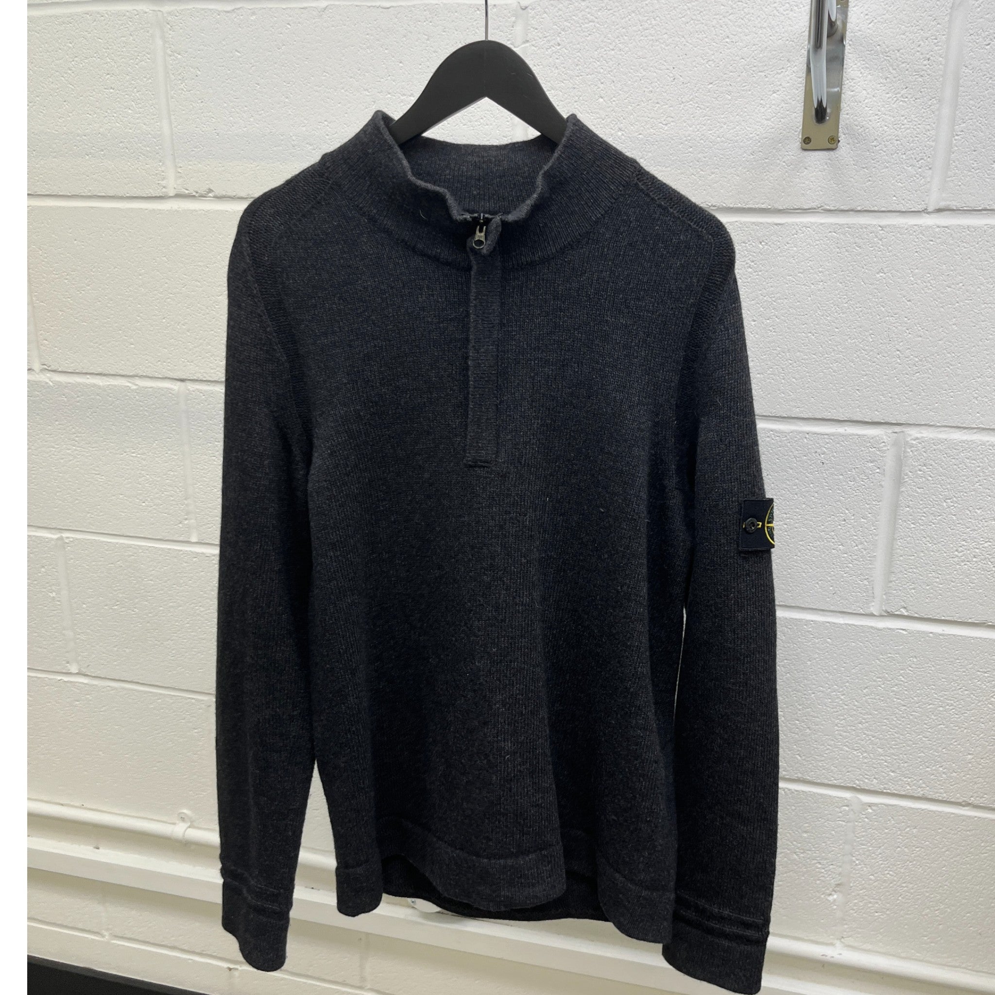 Men's Applique Logo Jumper Charcoal Size L