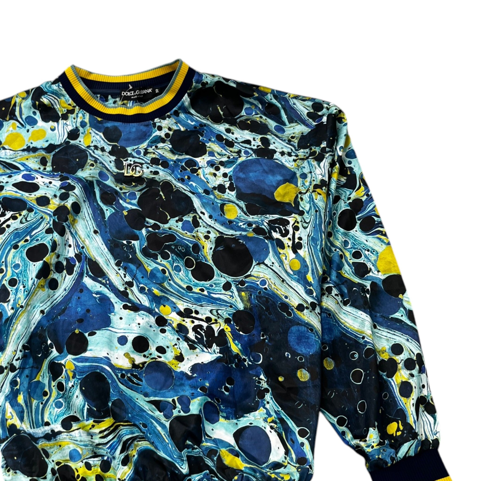 Men's Marbled Sweatshirt Blue Size IT 50 / UK L