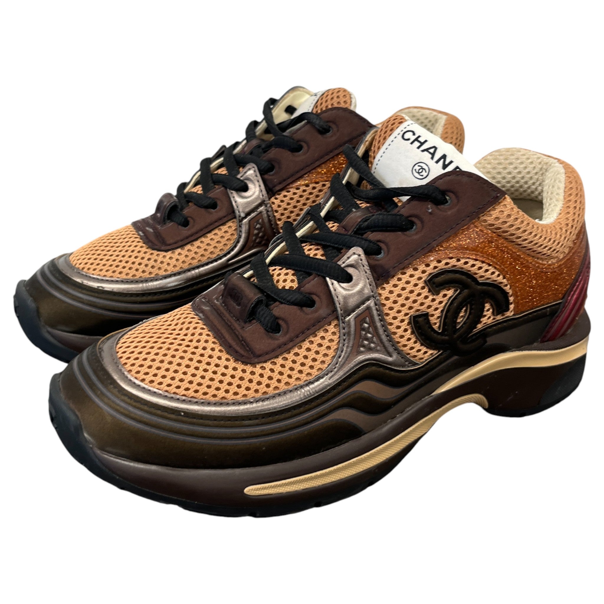 Women's Glitter Cc Runner Low Trainers Brown Size EU 36 / UK 3