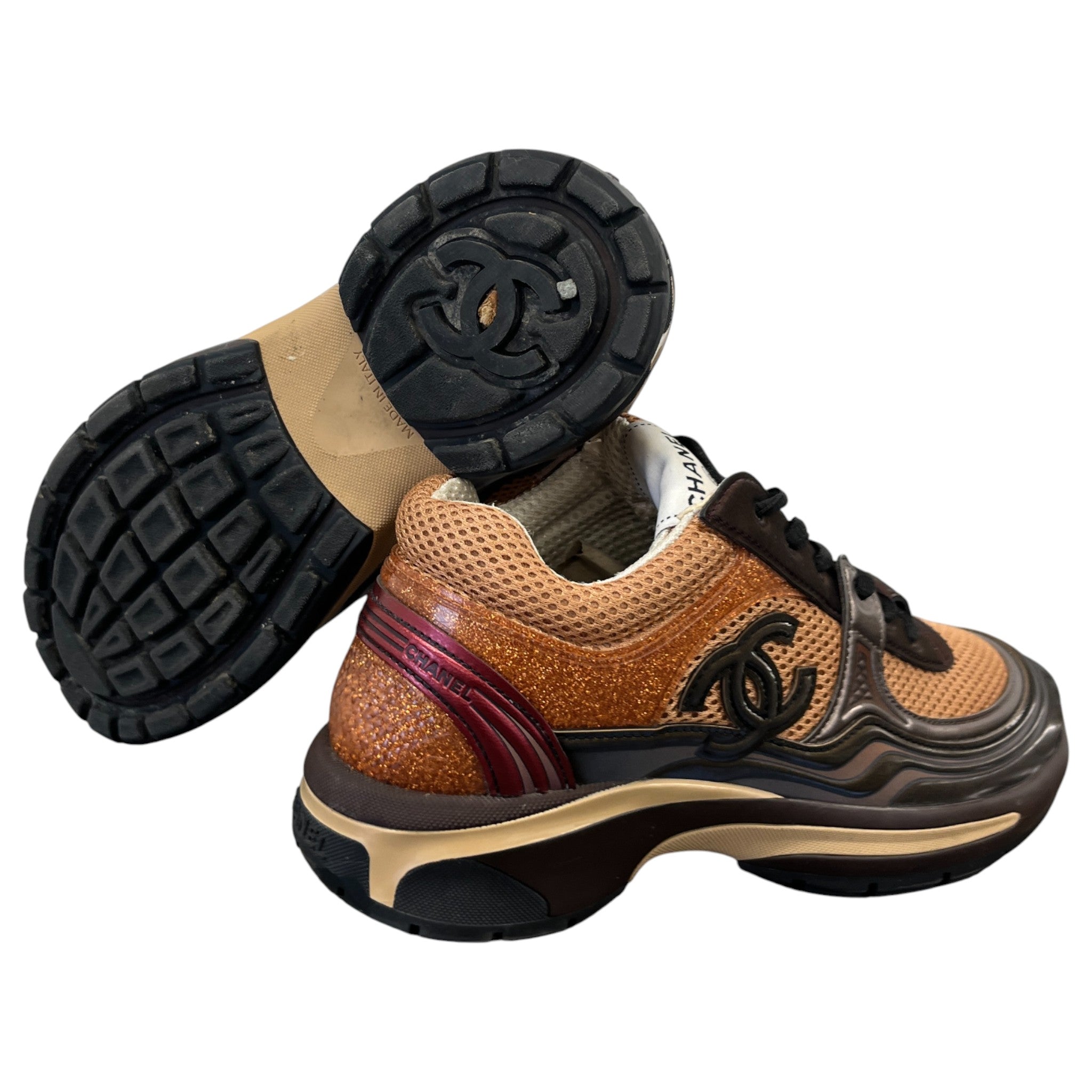 Women's Glitter Cc Runner Low Trainers Brown Size EU 36 / UK 3