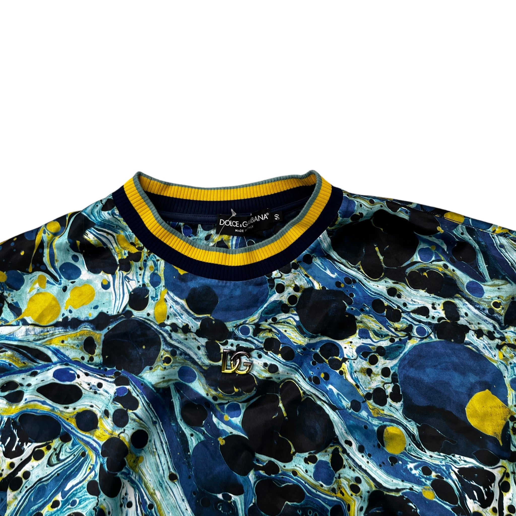 Men's Marbled Sweatshirt Blue Size IT 50 / UK L