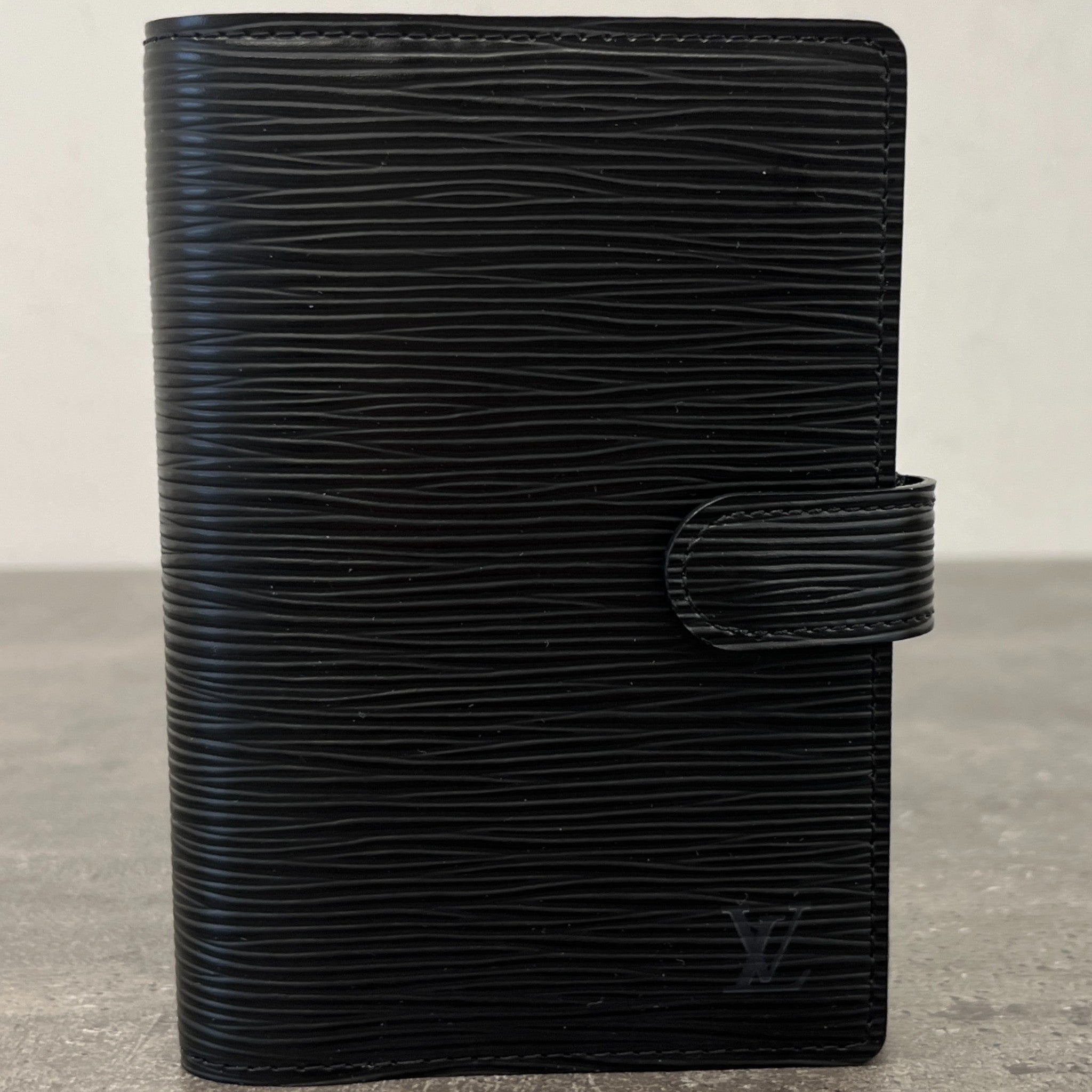 Women's Epi Leather Small Ring Agenda Notebook Black