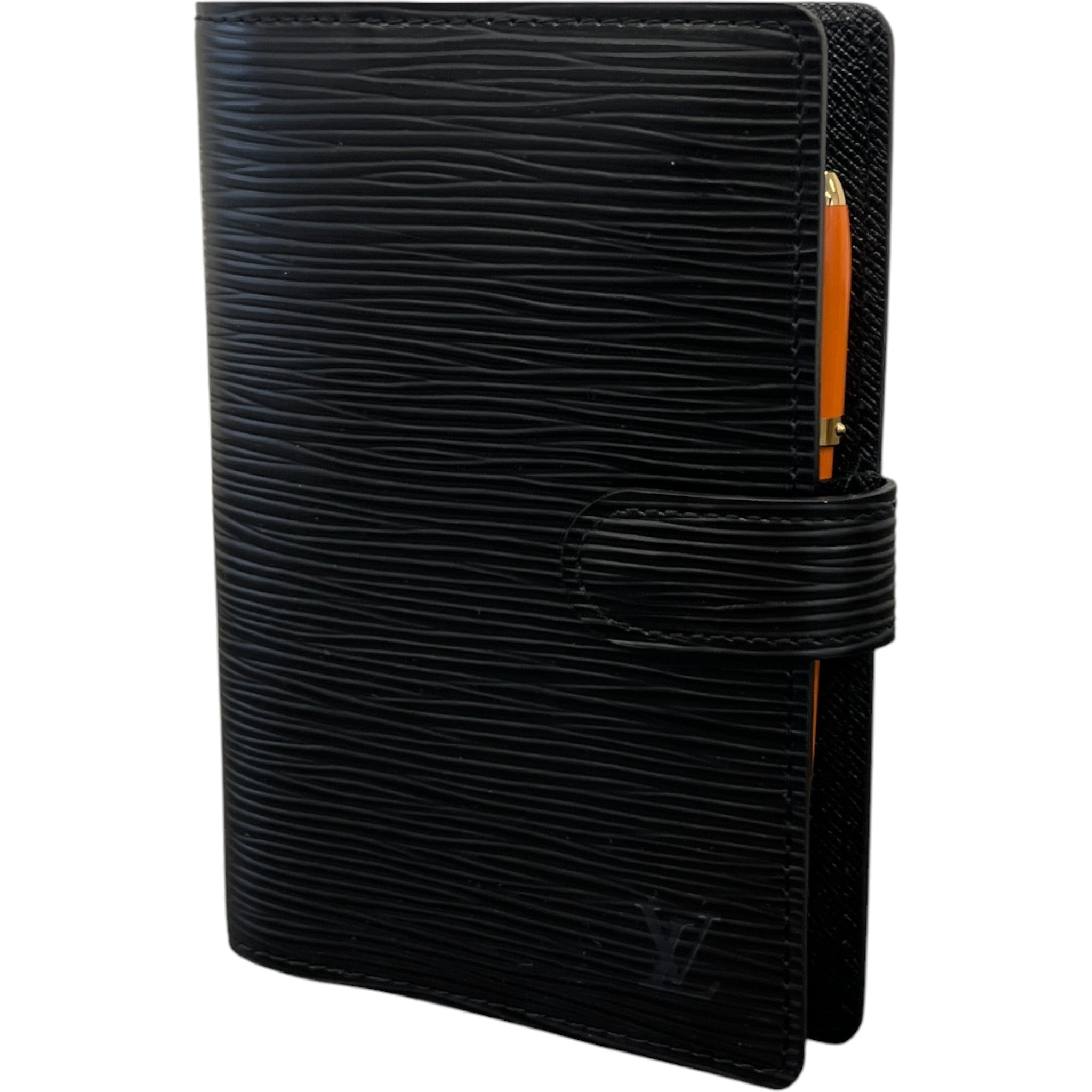 Women's Epi Leather Small Ring Agenda Notebook Black