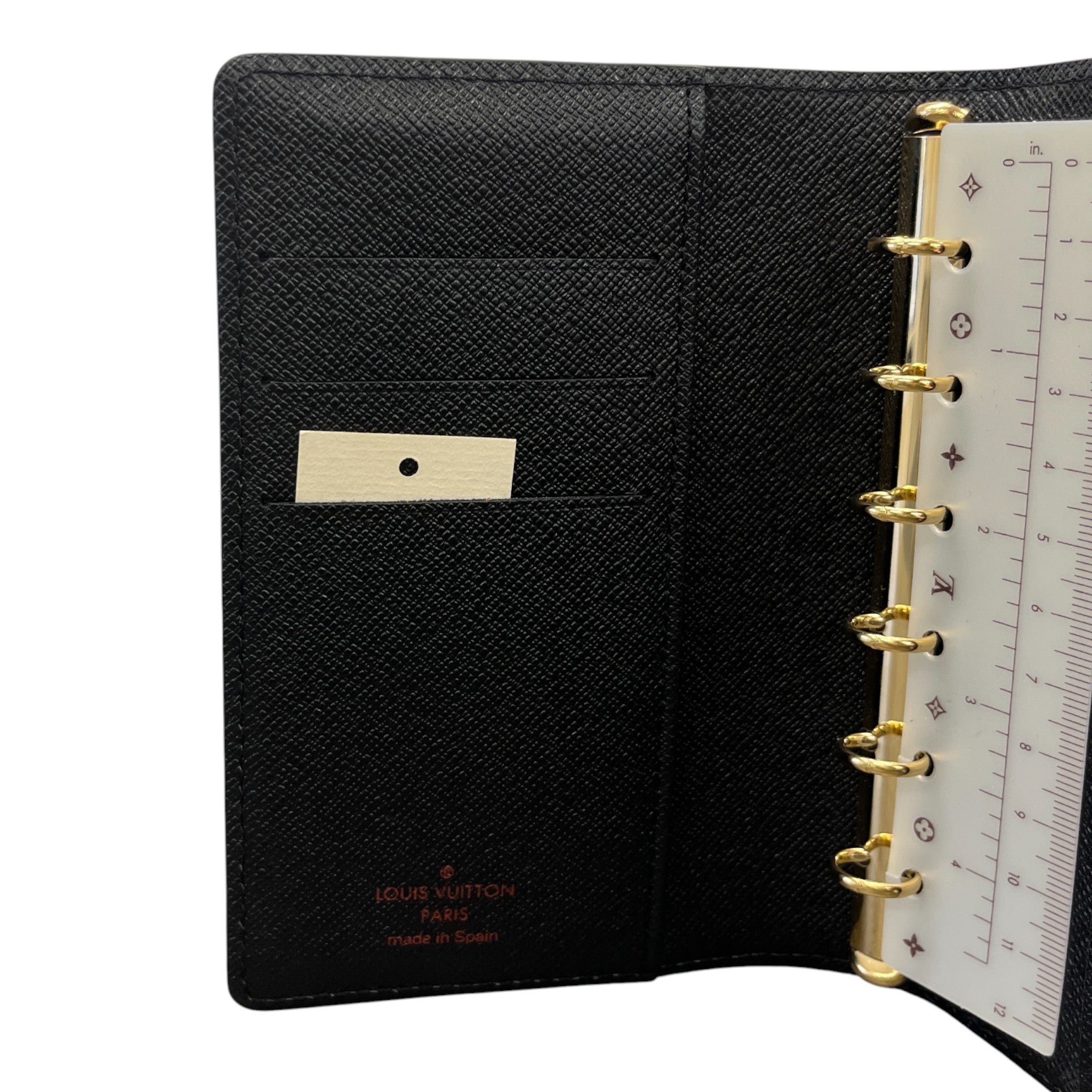 Women's Epi Leather Small Ring Agenda Notebook Black
