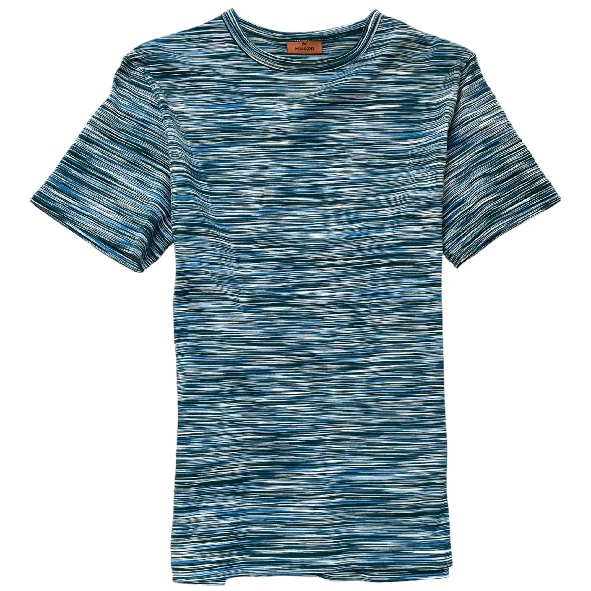 Men's Striped Cotton T-Shirt Blue Size L