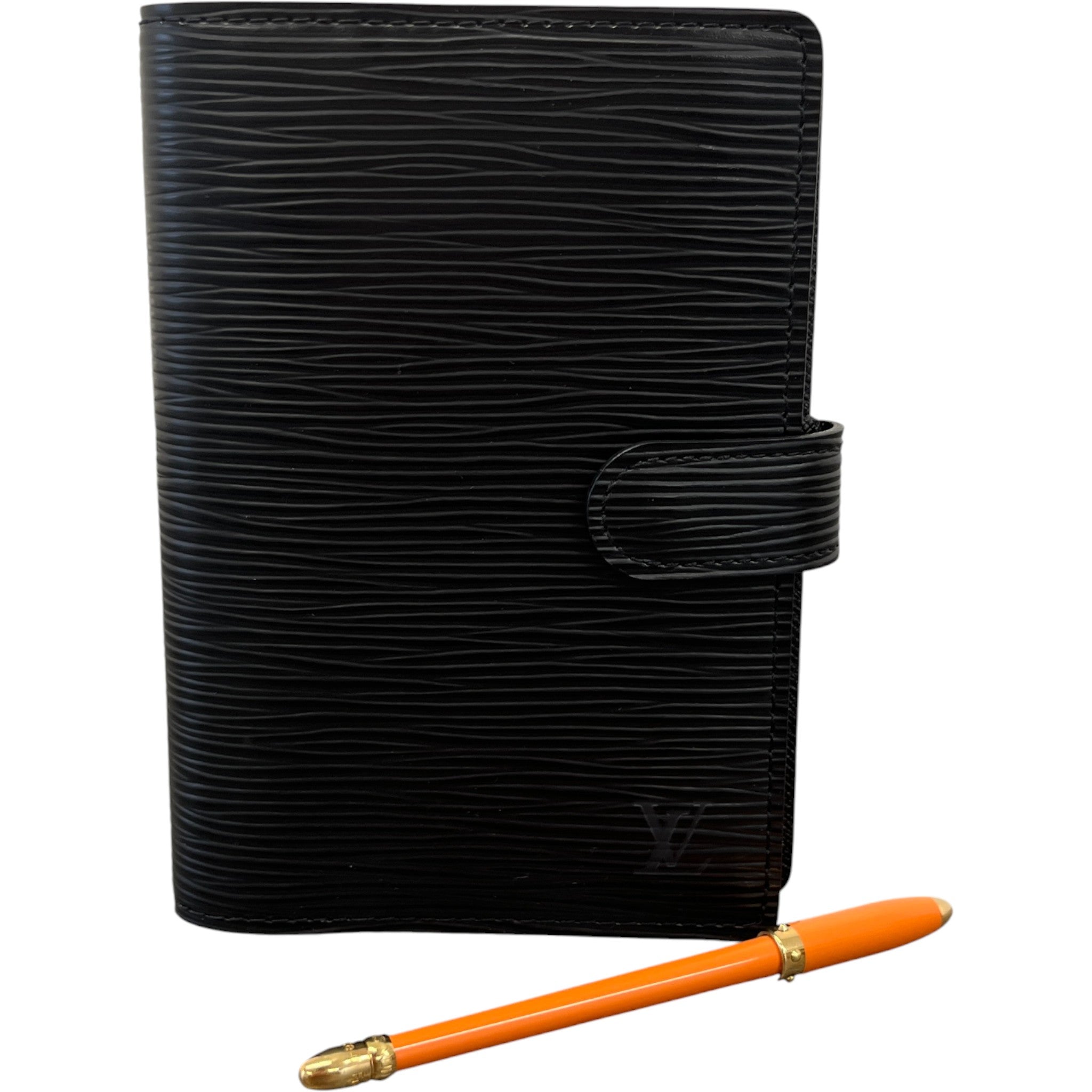 Women's Epi Leather Small Ring Agenda Notebook Black