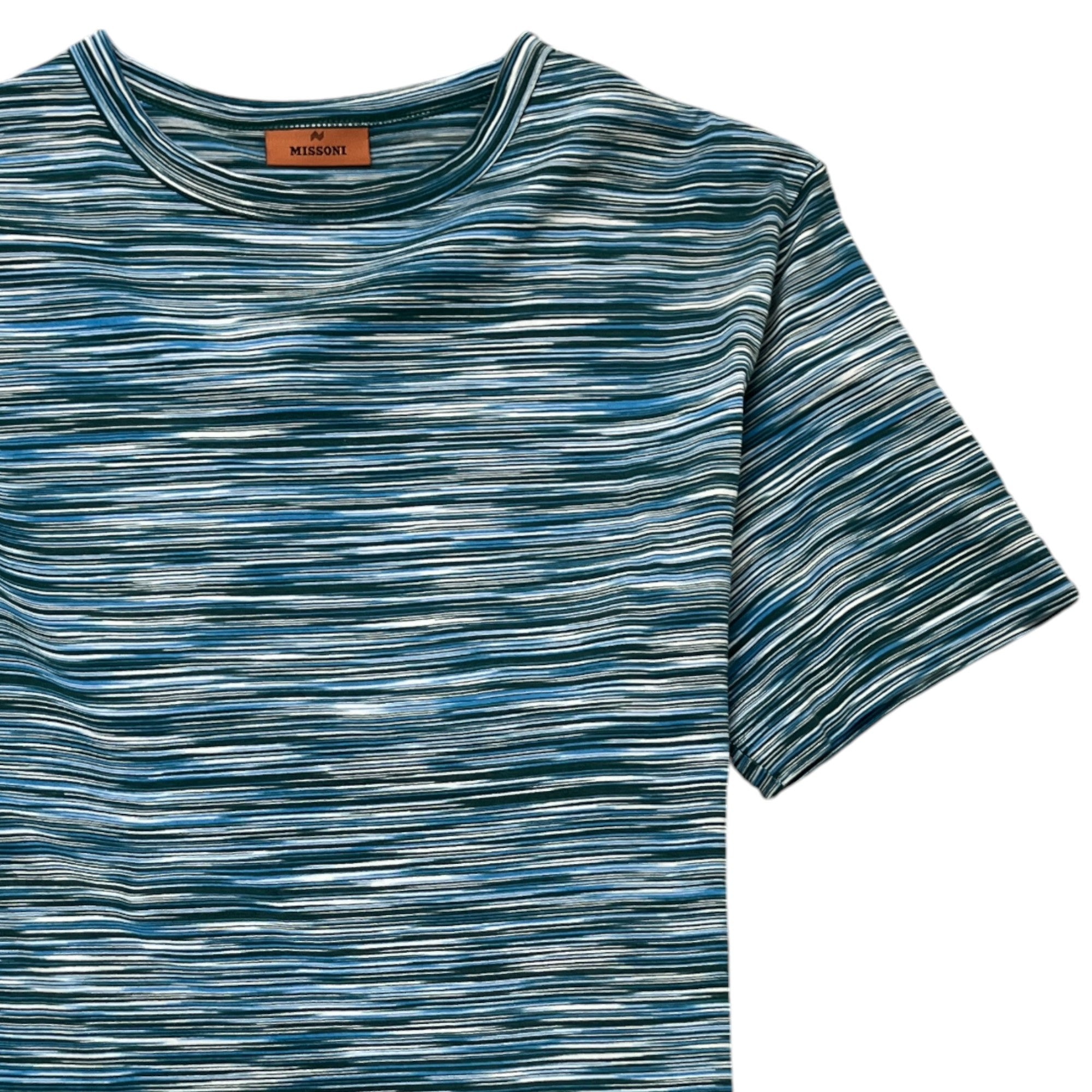 Men's Striped Cotton T-Shirt Blue Size L