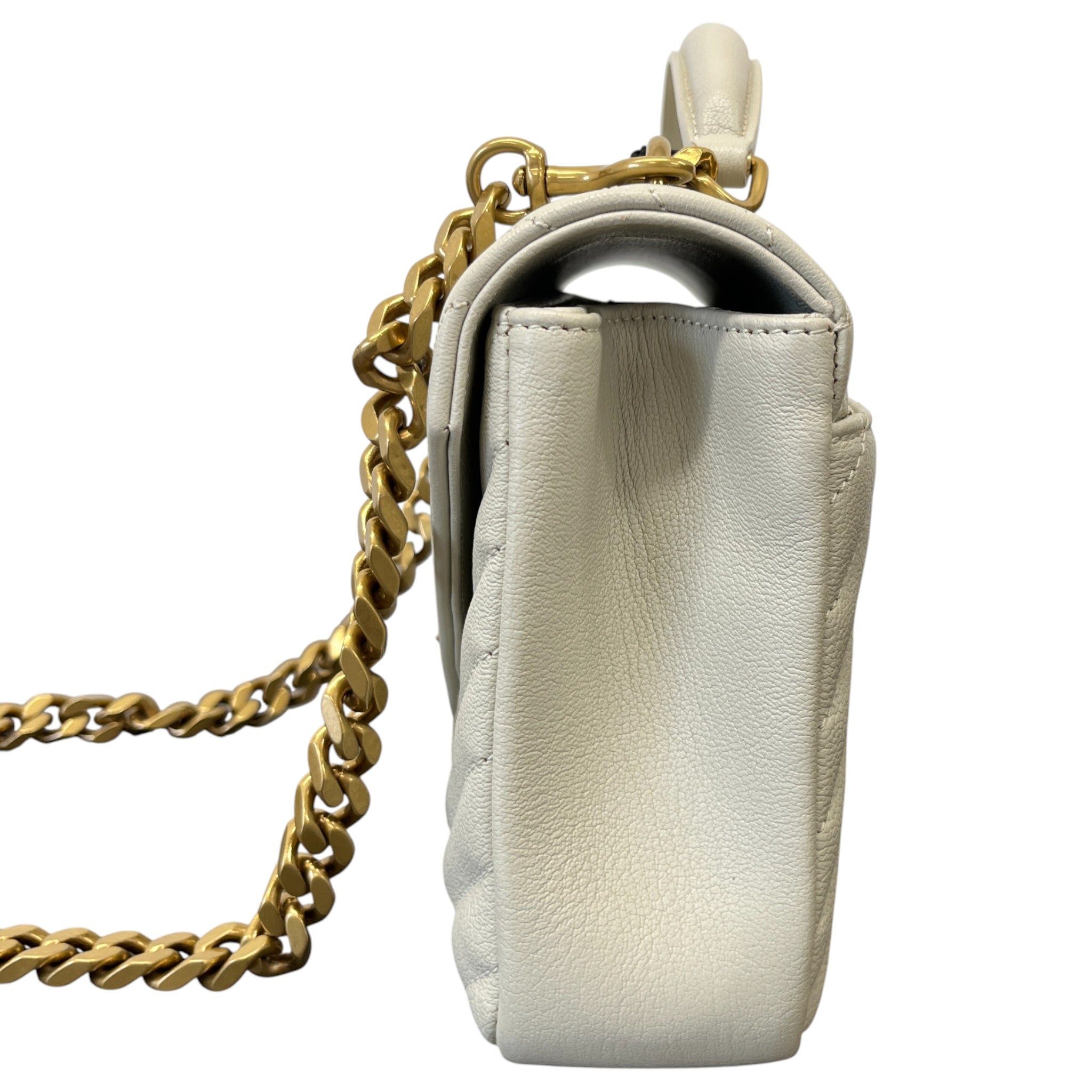 Women's College Medium Quilted Leather Handbag Beige