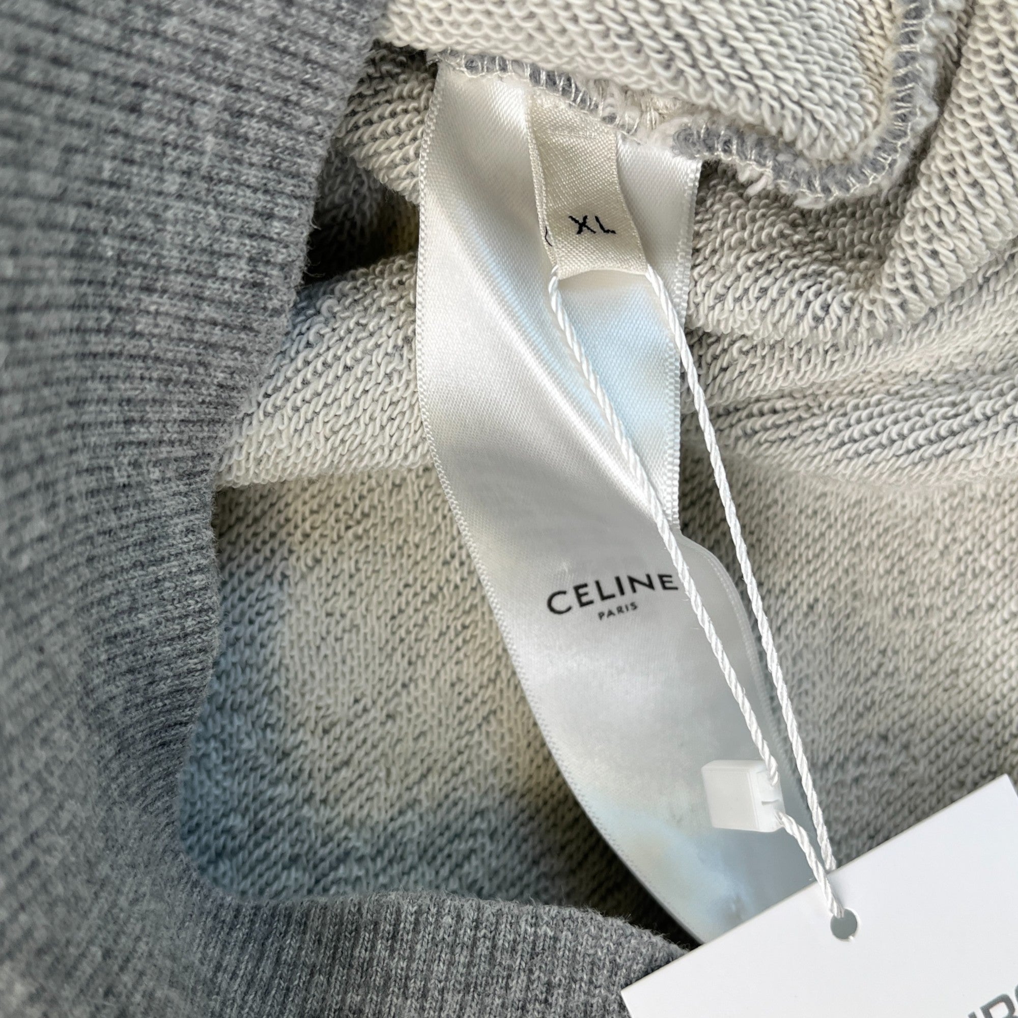 Men's Logo Print Hoodie Grey Size XL