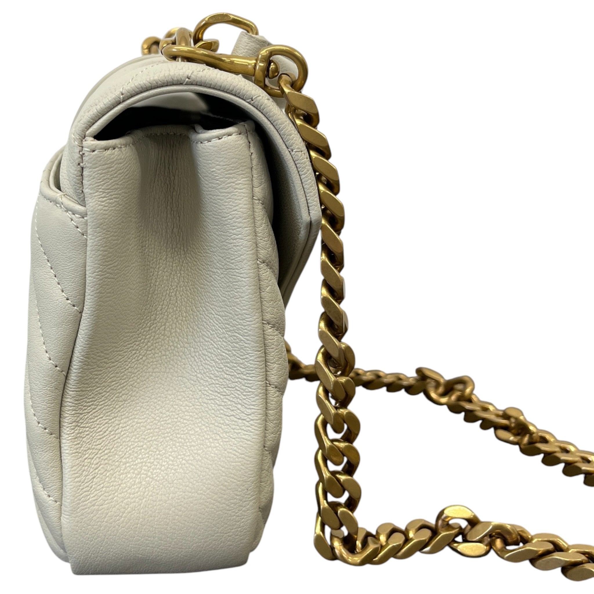 Women's College Medium Quilted Leather Handbag Beige