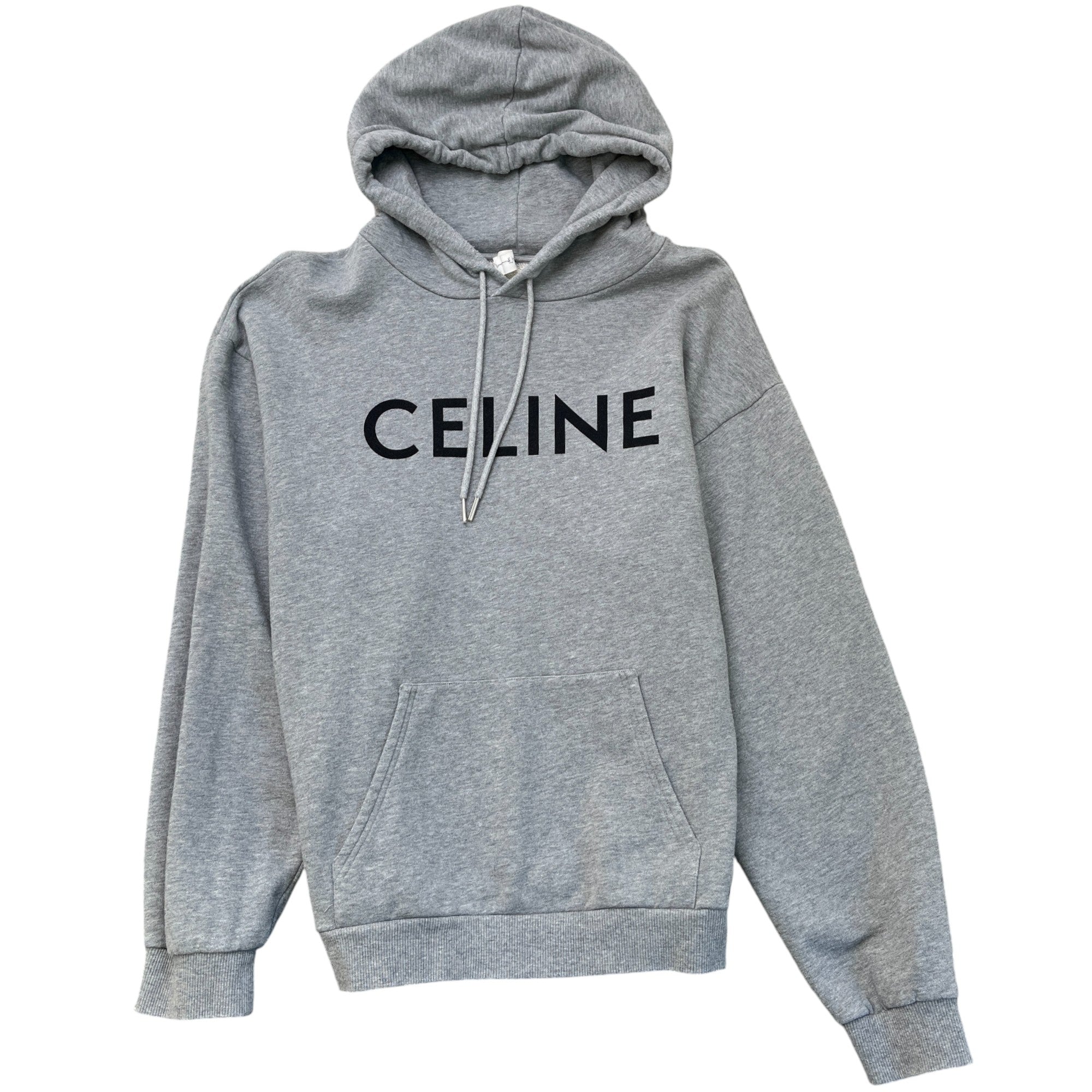 Men's Logo Print Hoodie Grey Size XL