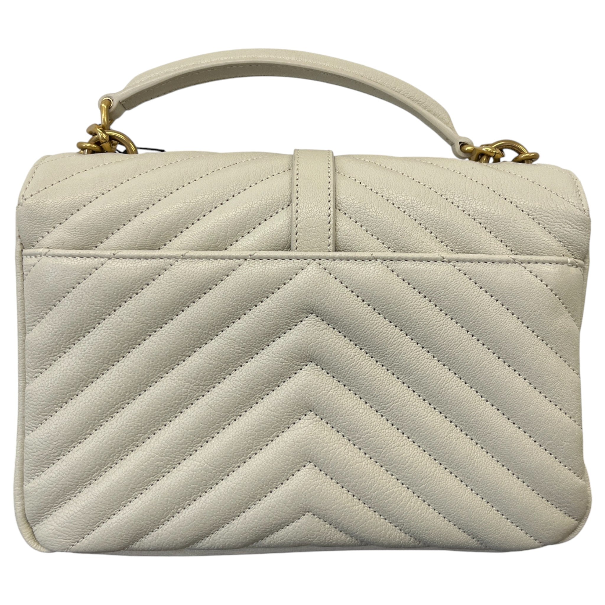 Women's College Medium Quilted Leather Handbag Beige