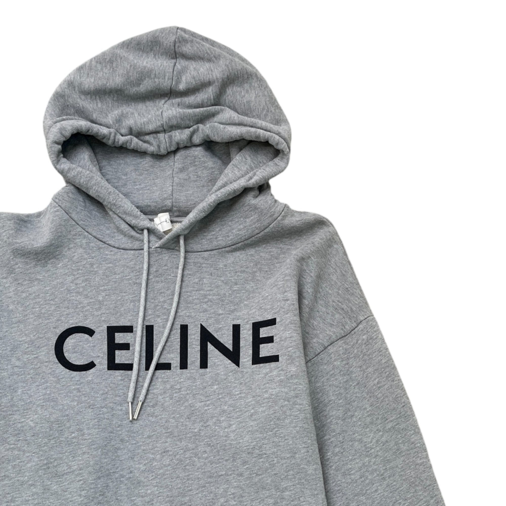 Men's Logo Print Hoodie Grey Size XL